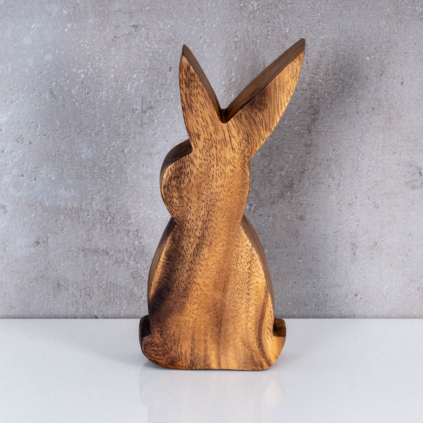 Hase H15cm Holz Osterhase Akazienholz Osterdeko Dekoaufsteller Deko-Figur Natur