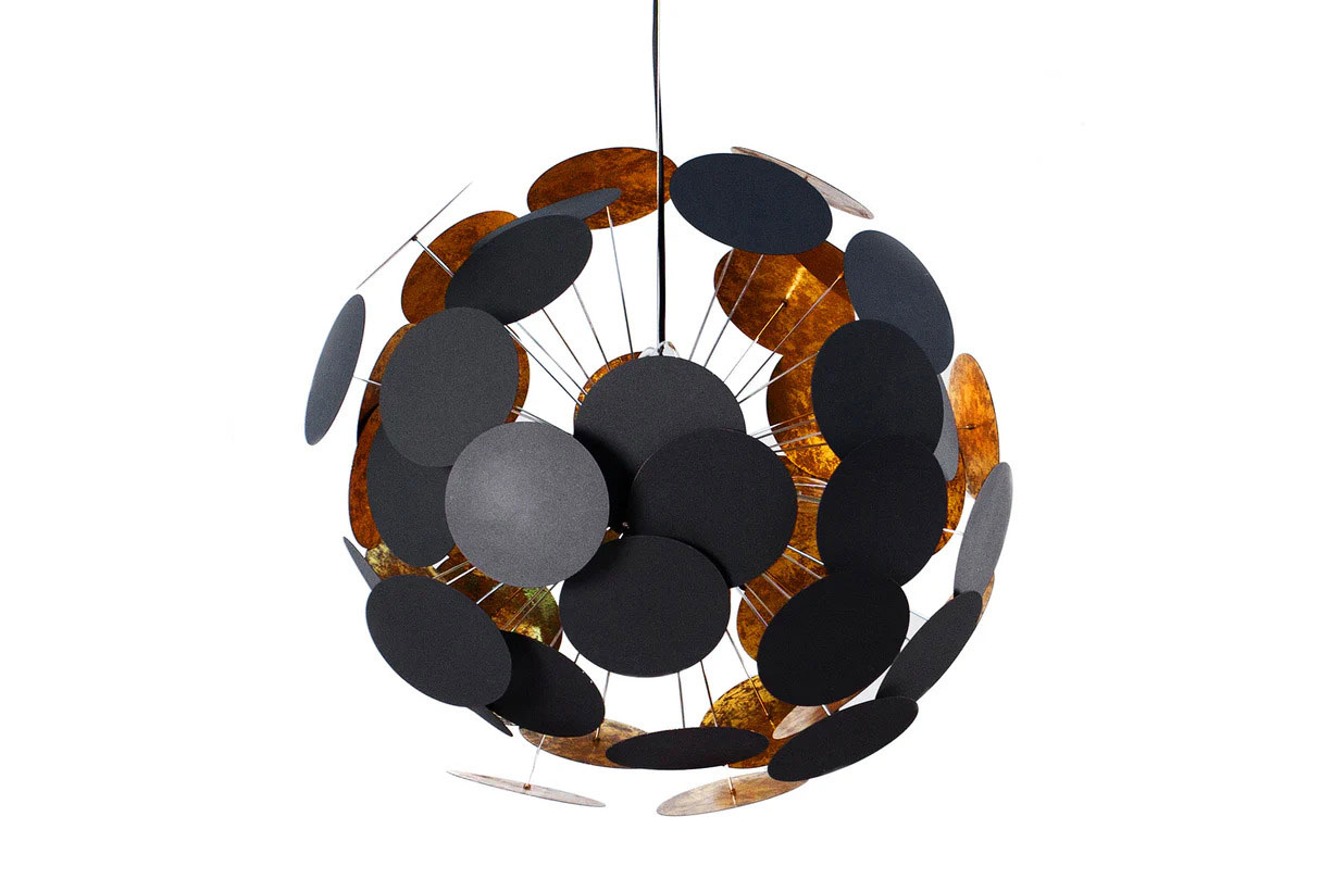 Leuchte Metall Schwarz Gold Design Deckenleuchte Ø 70cm E14 Deckenlampe Hängelampe