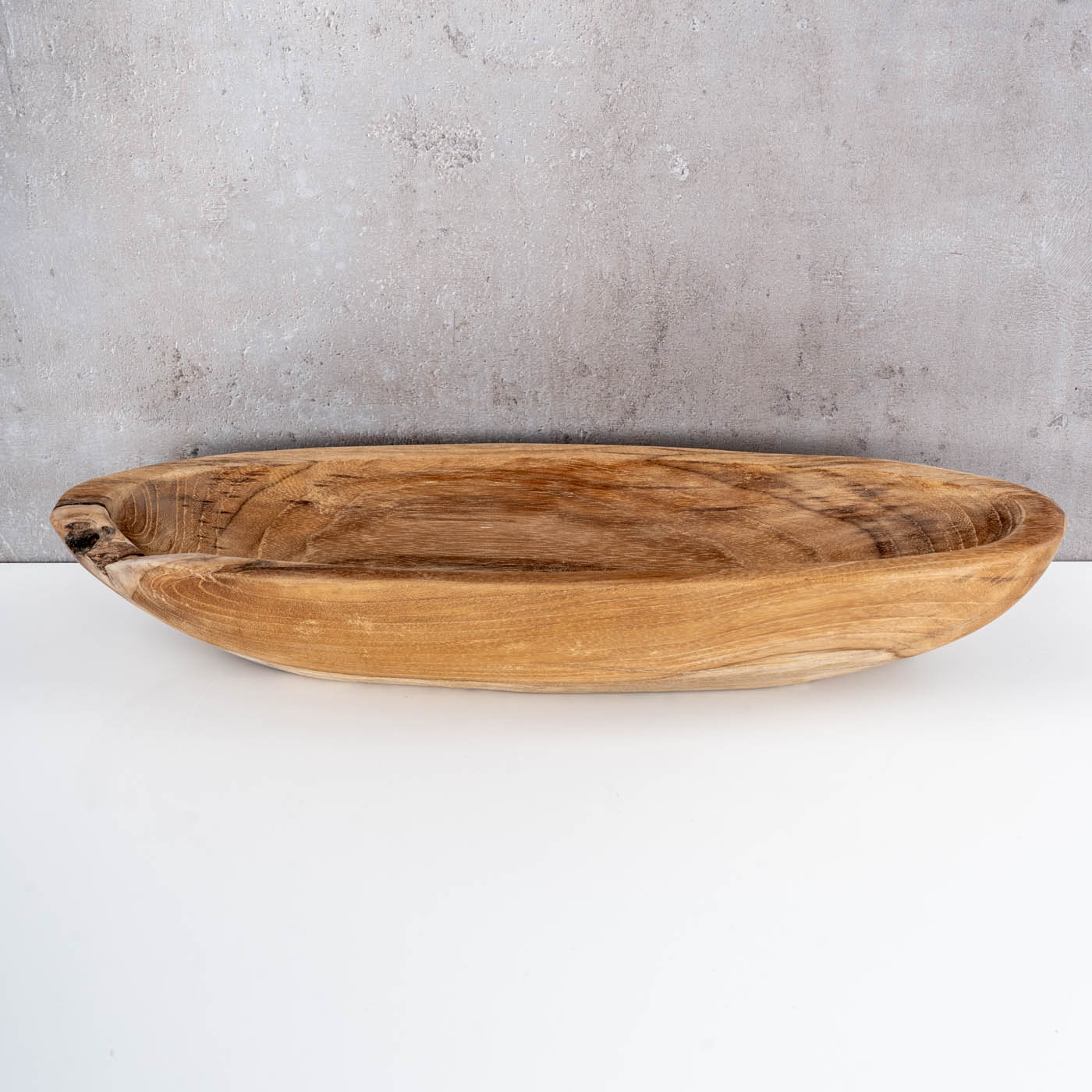 Teakholz Schale ca. L39cm Massiv Holz Obstschale Schüssel Holzschale Dekoschale