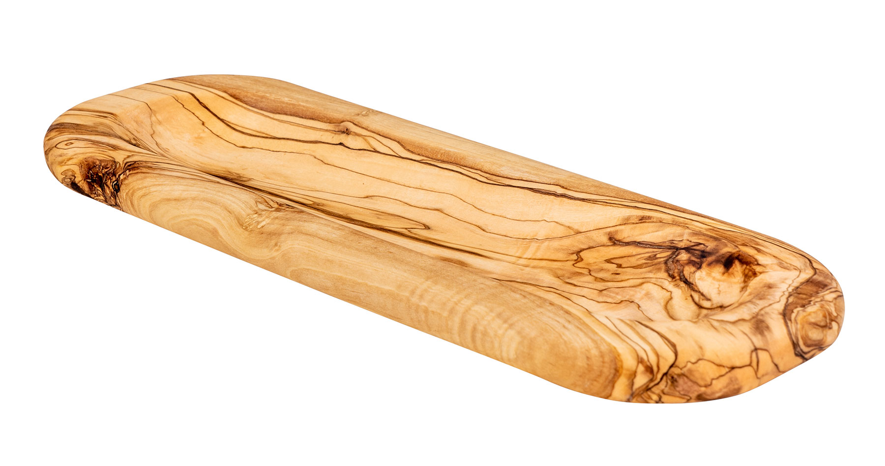 Tablett Holz 33x12cm Olivenholz Ablage Natur Unikat Organizer Küche Tischdeko
