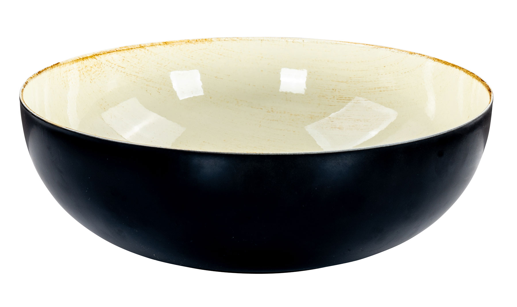 Schale Rund Ø30cm Schwarz Creme Schüssel Antik Dekoschale Tischdeko Aufbewahrung