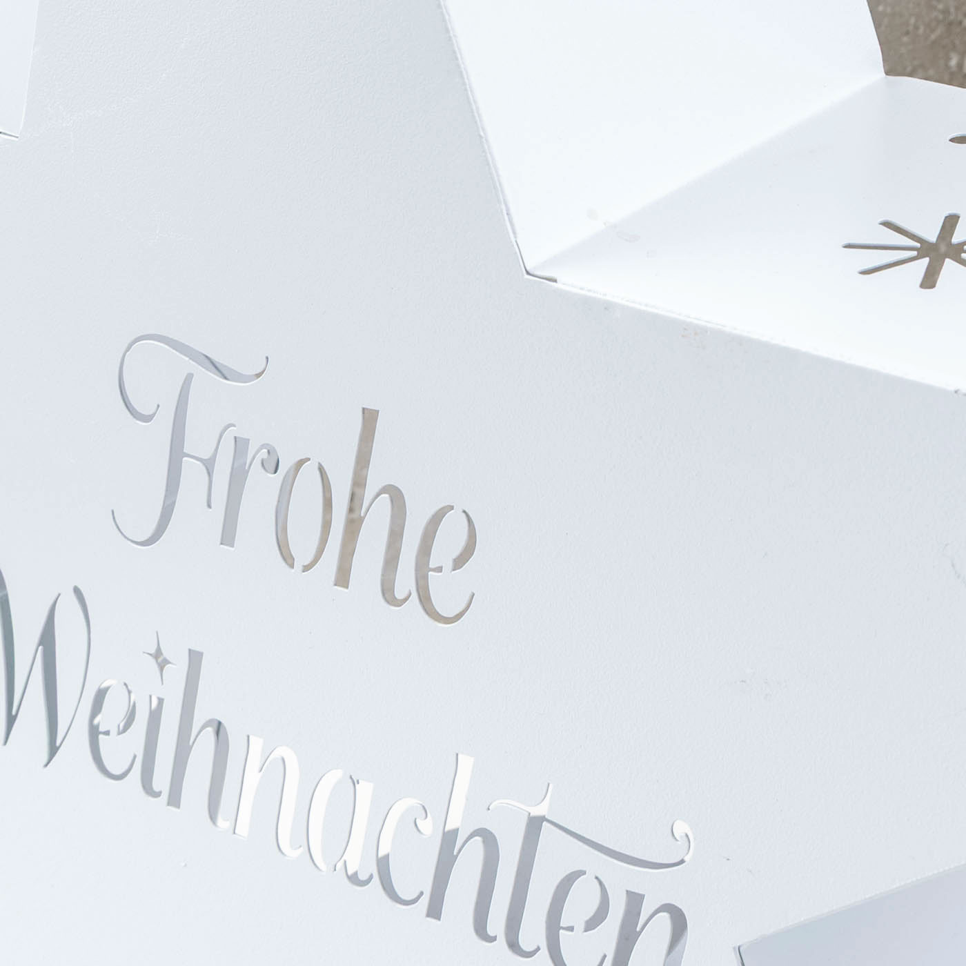 Kerzenhalter Stern H43cm Metall Windlicht Weiß Weihnachtsdeko Deko Aufsteller