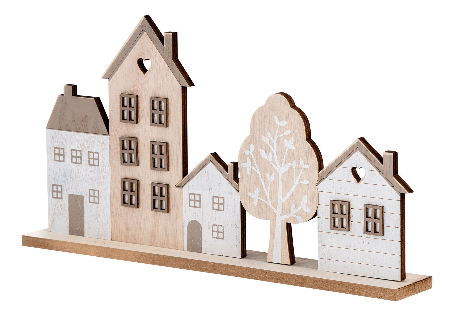 Deko Aufsteller Haus L30cm Natur Braun MDF Holz Häuser Tischdeko Dekohaus Herbst