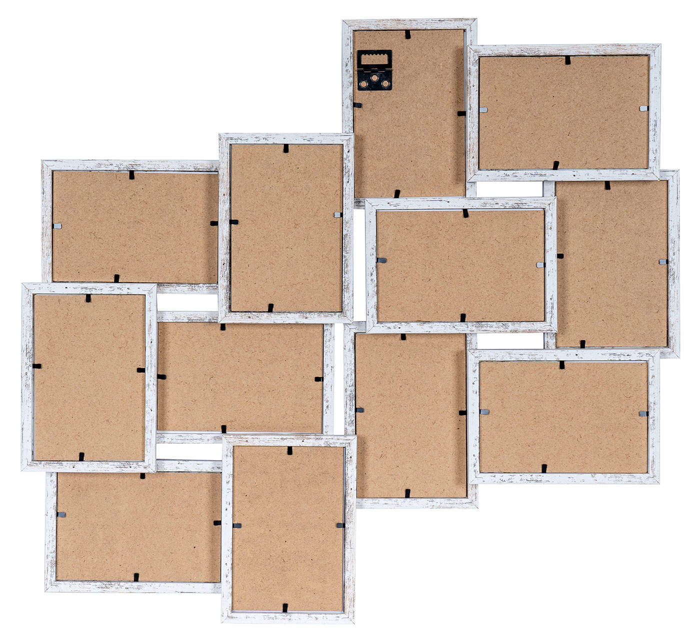 Bilderrahmen 58x55cm Collage 12 Fotos 10x15 Shabby Chic MDF Holz Fotorahmen