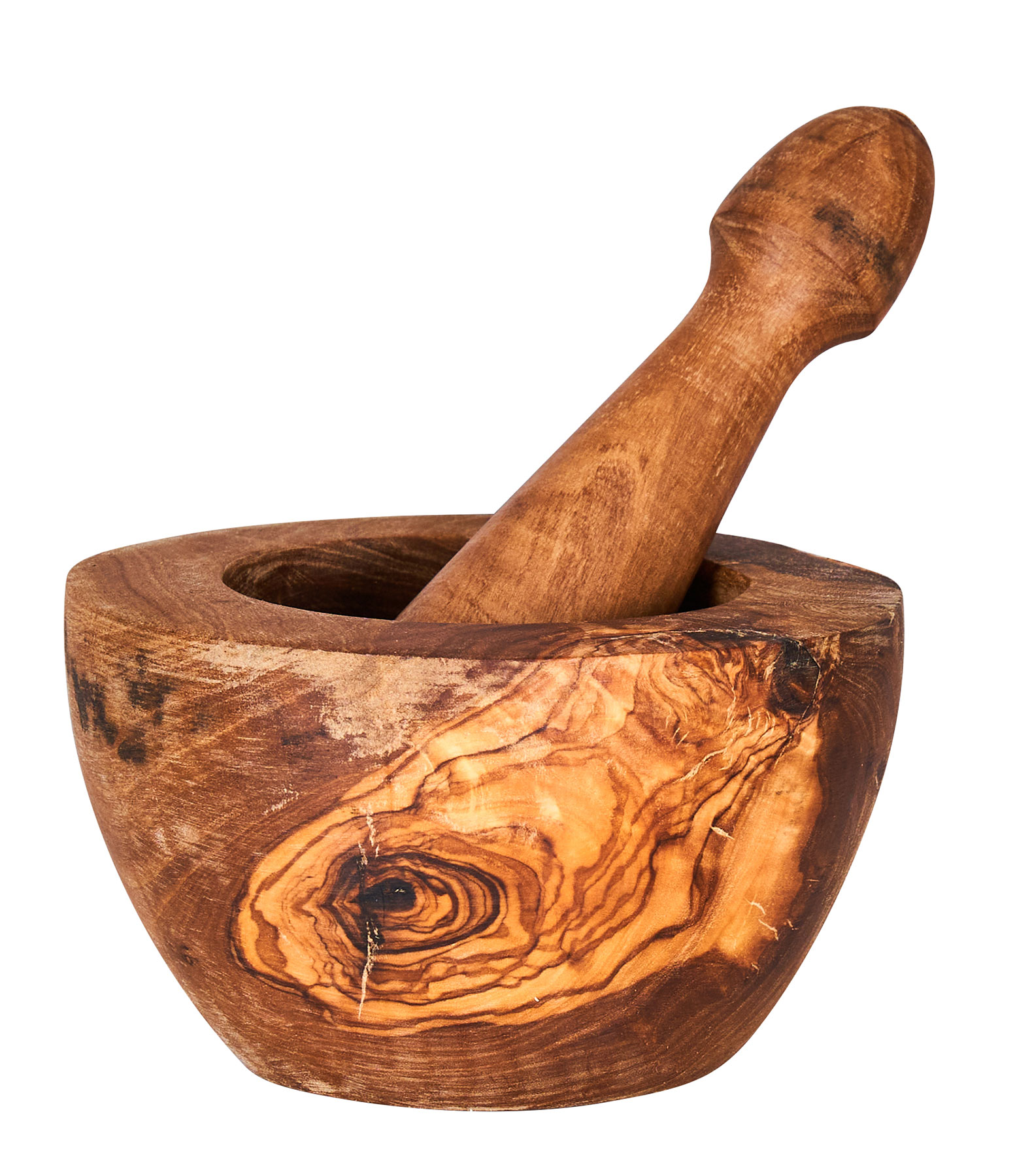 Mörser H6cm Olivenholz Holzmörser Stößel Holz Gewürzmühle Küche Natur Unikat