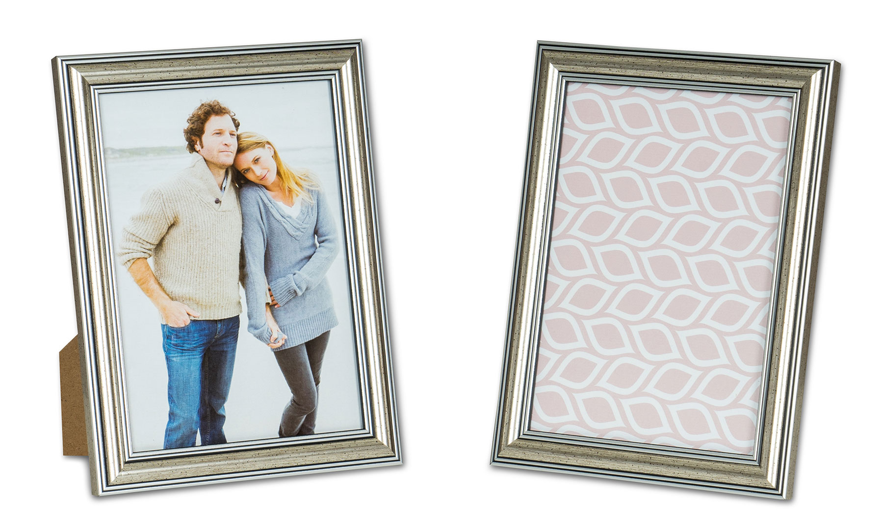 2er Set Bilderrahmen 13x18cm Fotorahmen Silber Antik Portraitrahmen Aufsteller Deko