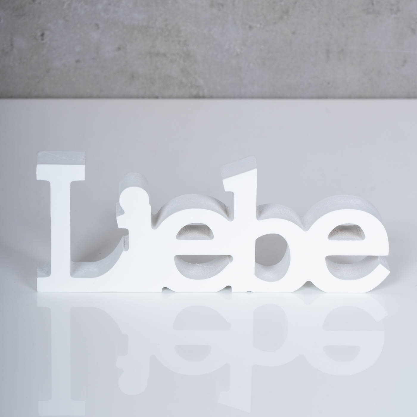 3er Set Schriftzug Holz Lebe Liebe Lache Weiß Aufsteller Deko Tischdeko