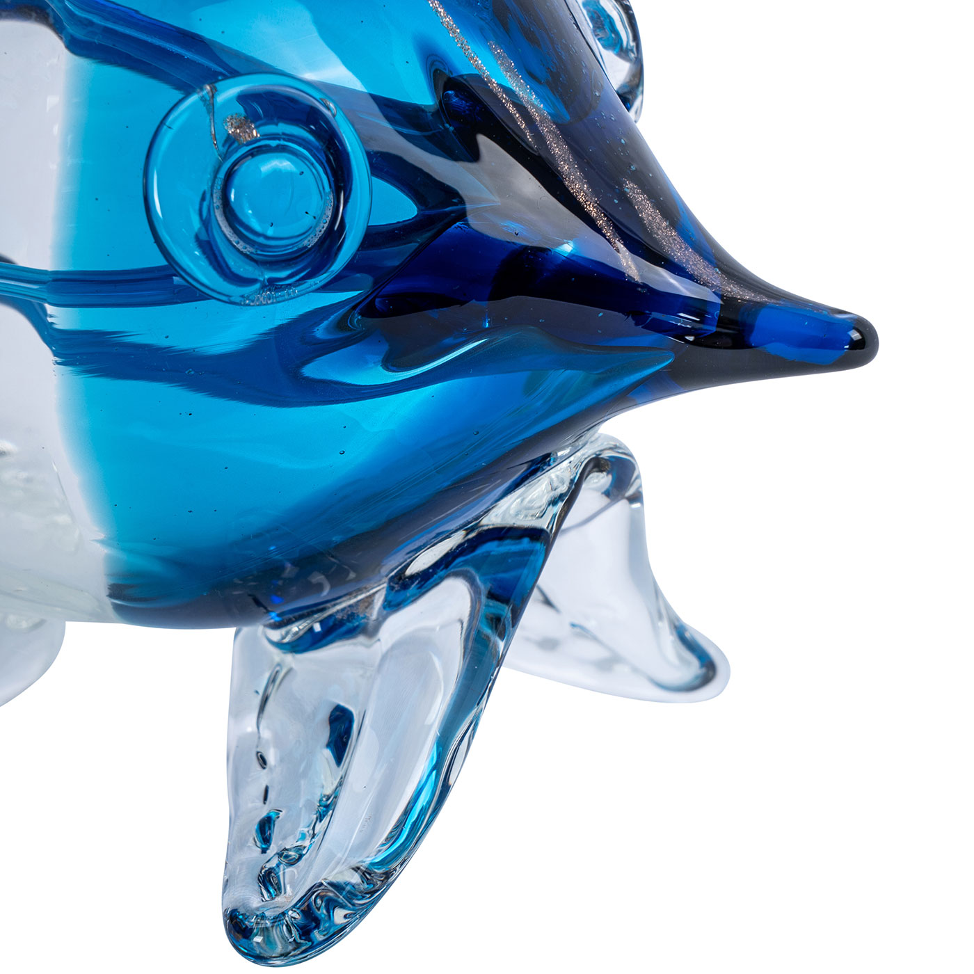 Deko Fisch H19cm Glas Skulptur Tischdeko Maritim Deko Aufsteller Glasfigur Blau