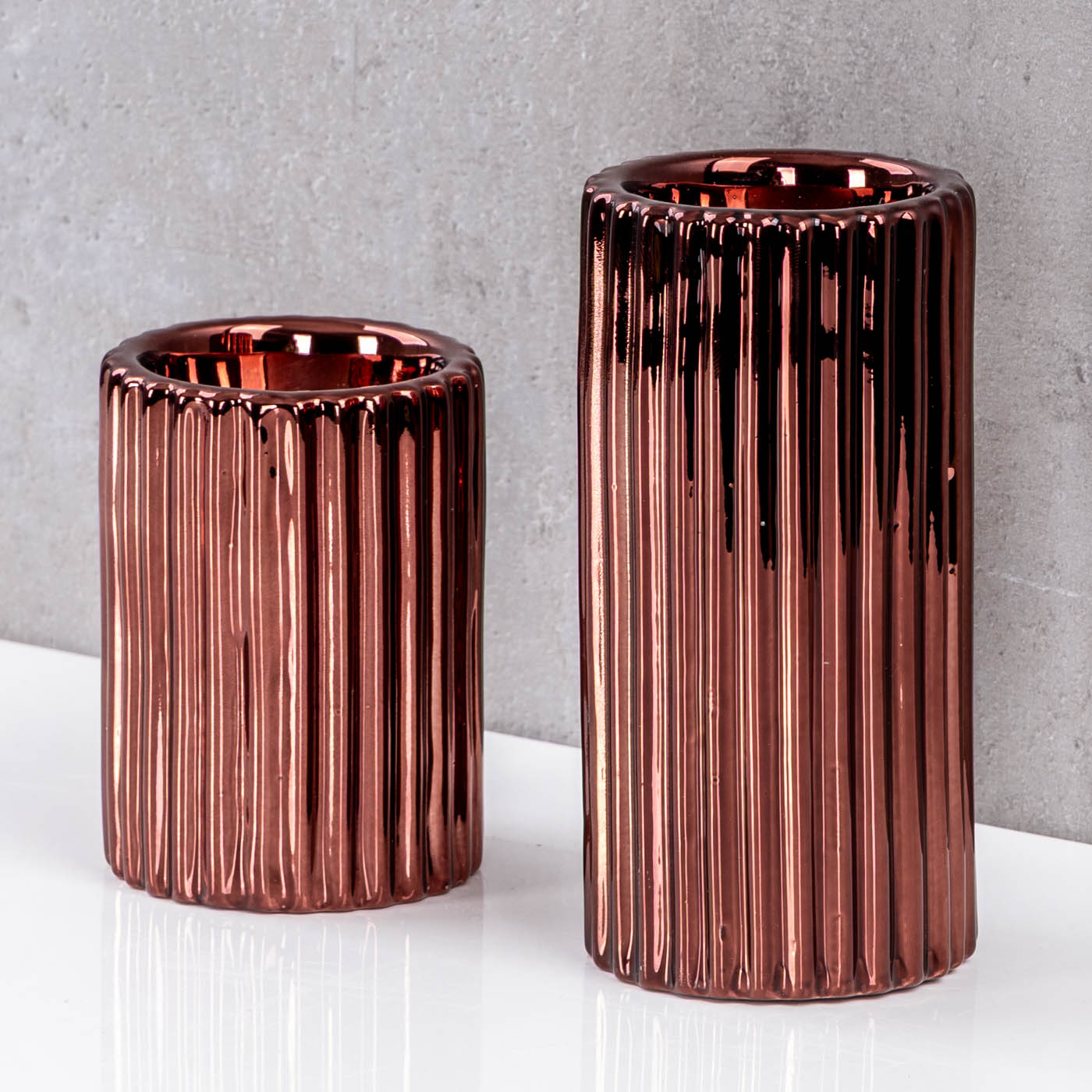 2er Set Teelichthalter Porzellan Bordeaux Rot Tischdeko Weihnachtsdeko Kerzenhalter