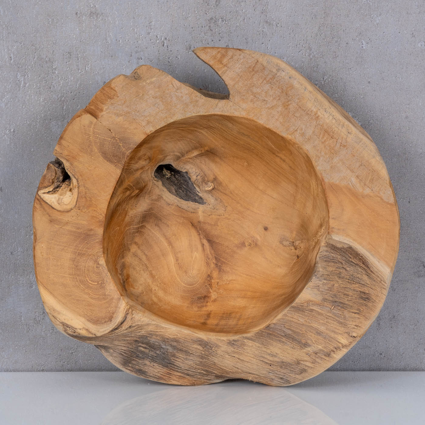 Teakholz Schale 25cm Teak Massiv Holz Obstschale Schüssel  Holzschale Dekoschale