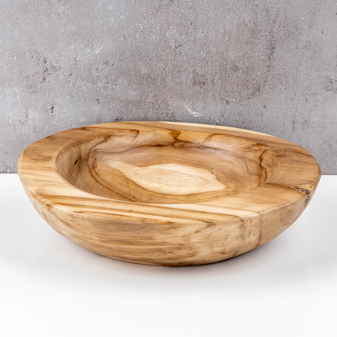 Teakholz Schale 25cm Teak Massiv Holz Obstschale Schüssel  Holzschale Dekoschale