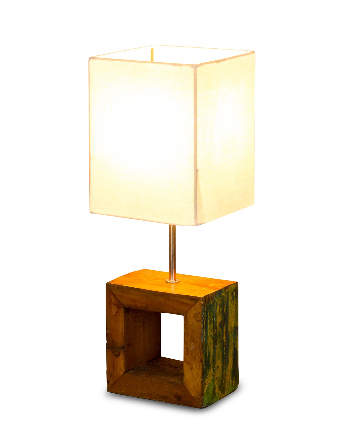 Tischlampe 16 x 45 x 16 cm Treibholz Tischleuchte Holz Lampe Teakholz Deko