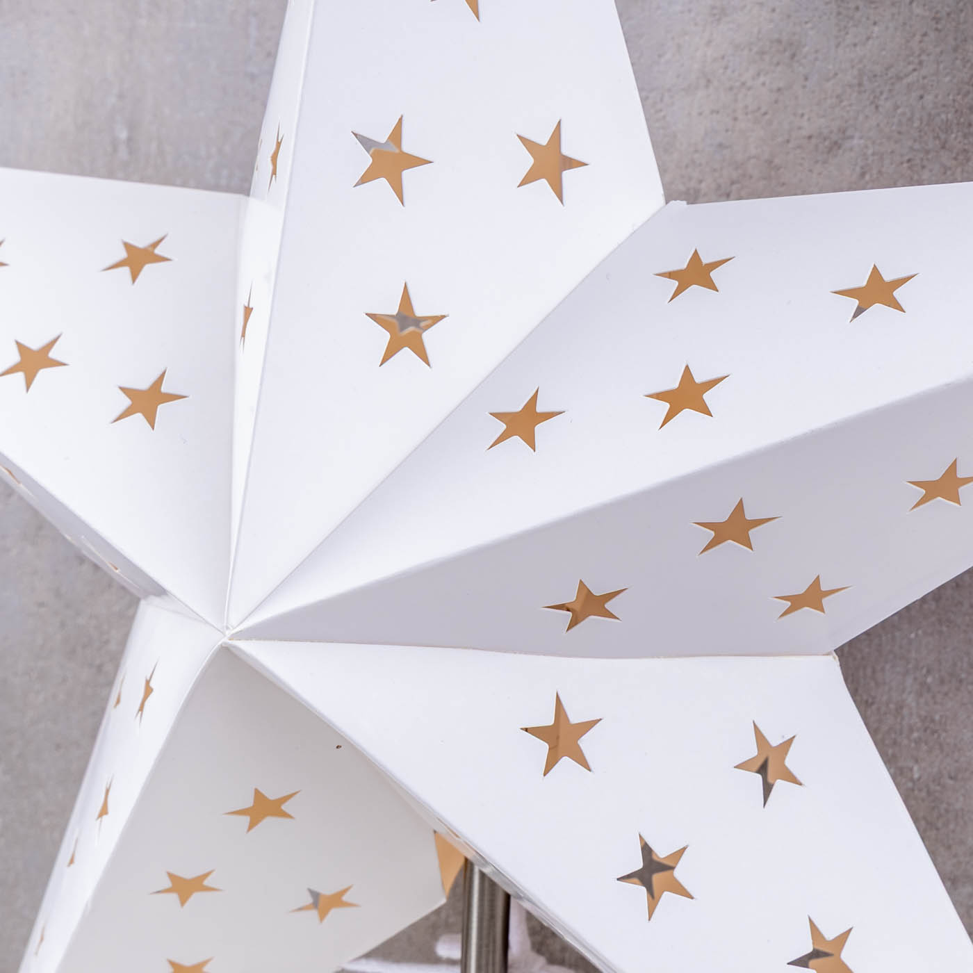 LED Leuchtstern Weiß H65cm mit Standfuß Weihnachtsstern Tischdeko Weihnachtsdeko