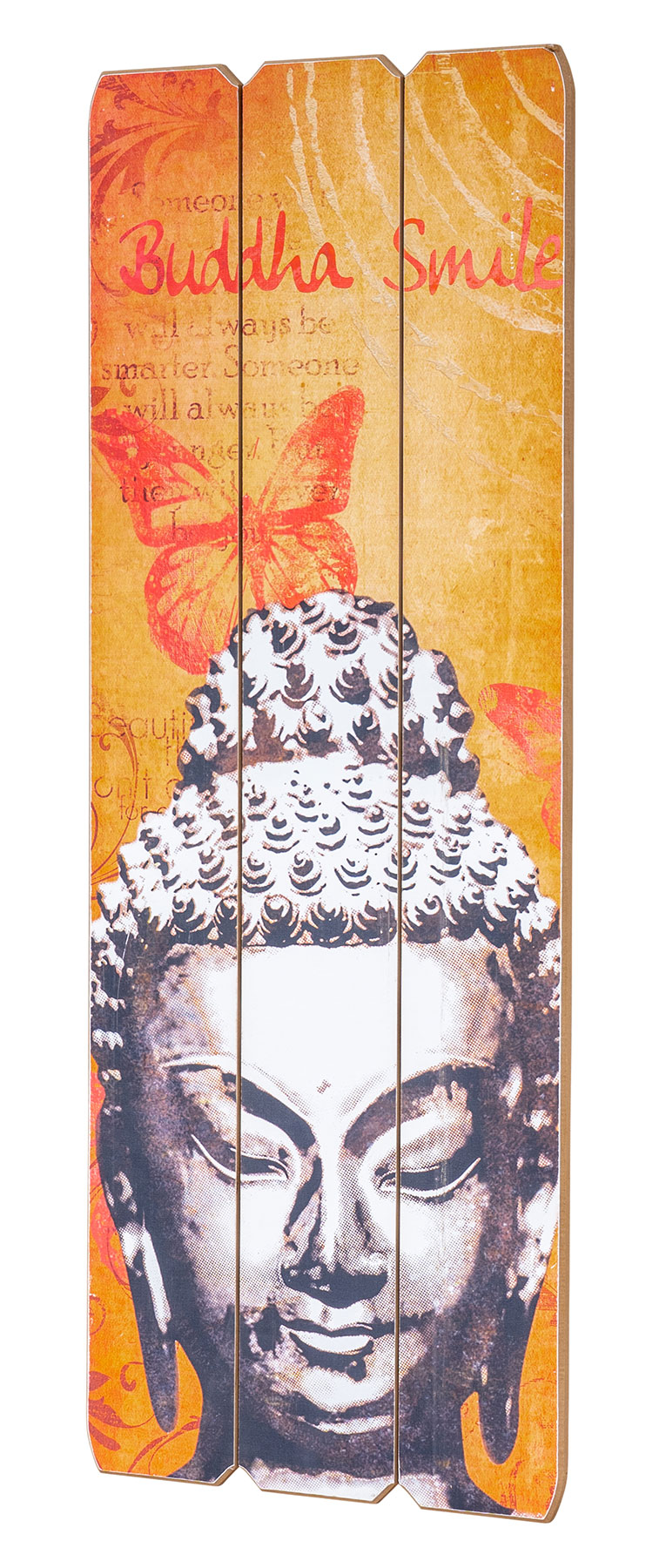 Buddha Wand Deko 30x80cm Holzbild Wandbild Holzdeko Schild Wanddeko