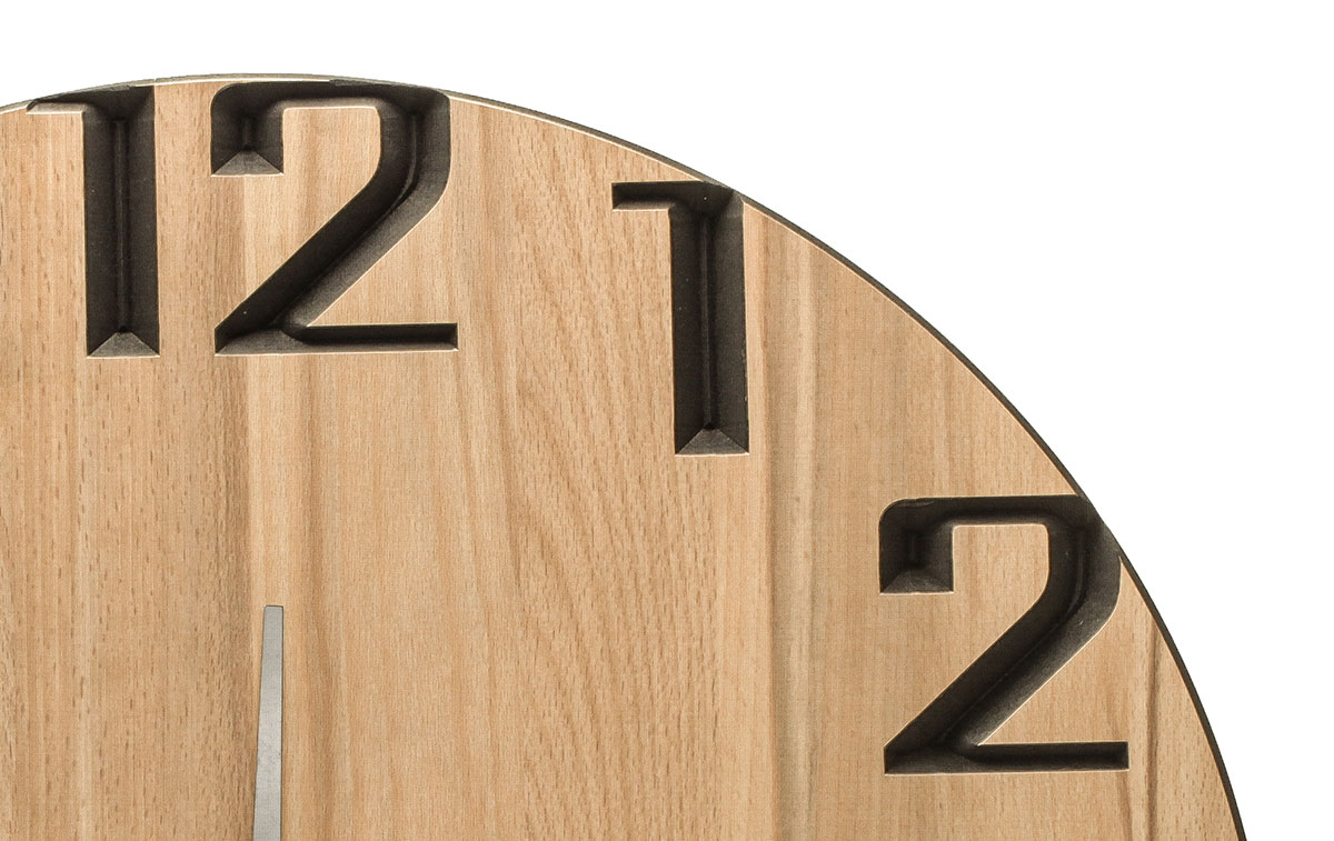 Wand-Uhr Holz 60cm Kernbuche Deutsche Herstellung modern Marke