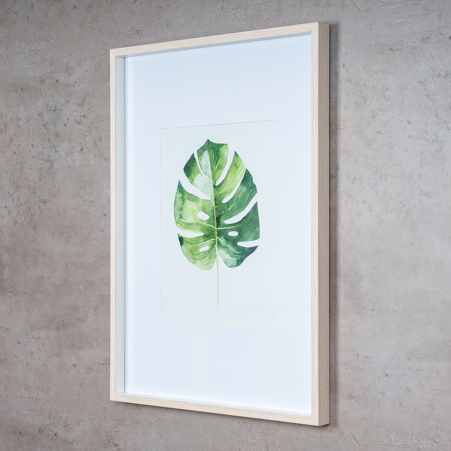Bilderrahmen 30x40cm Monstera Eiche Natur Echtholz Fotorahmen  Portraitrahmen