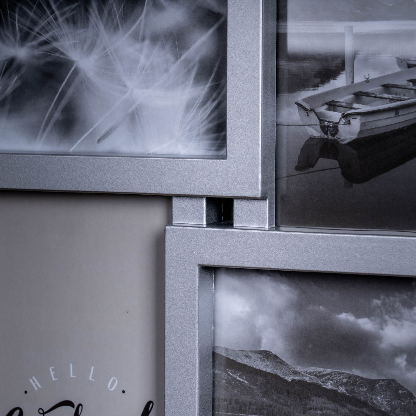 Bilderrahmen silber für 12 Fotos 3D Optik Galerie Fotogalerie Collage