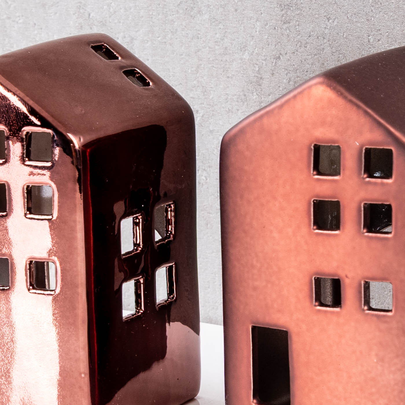 2er Set Teelichthaus Porzellan Bordeaux Rot Tischdeko Weihnachtsdeko Teelichthalter