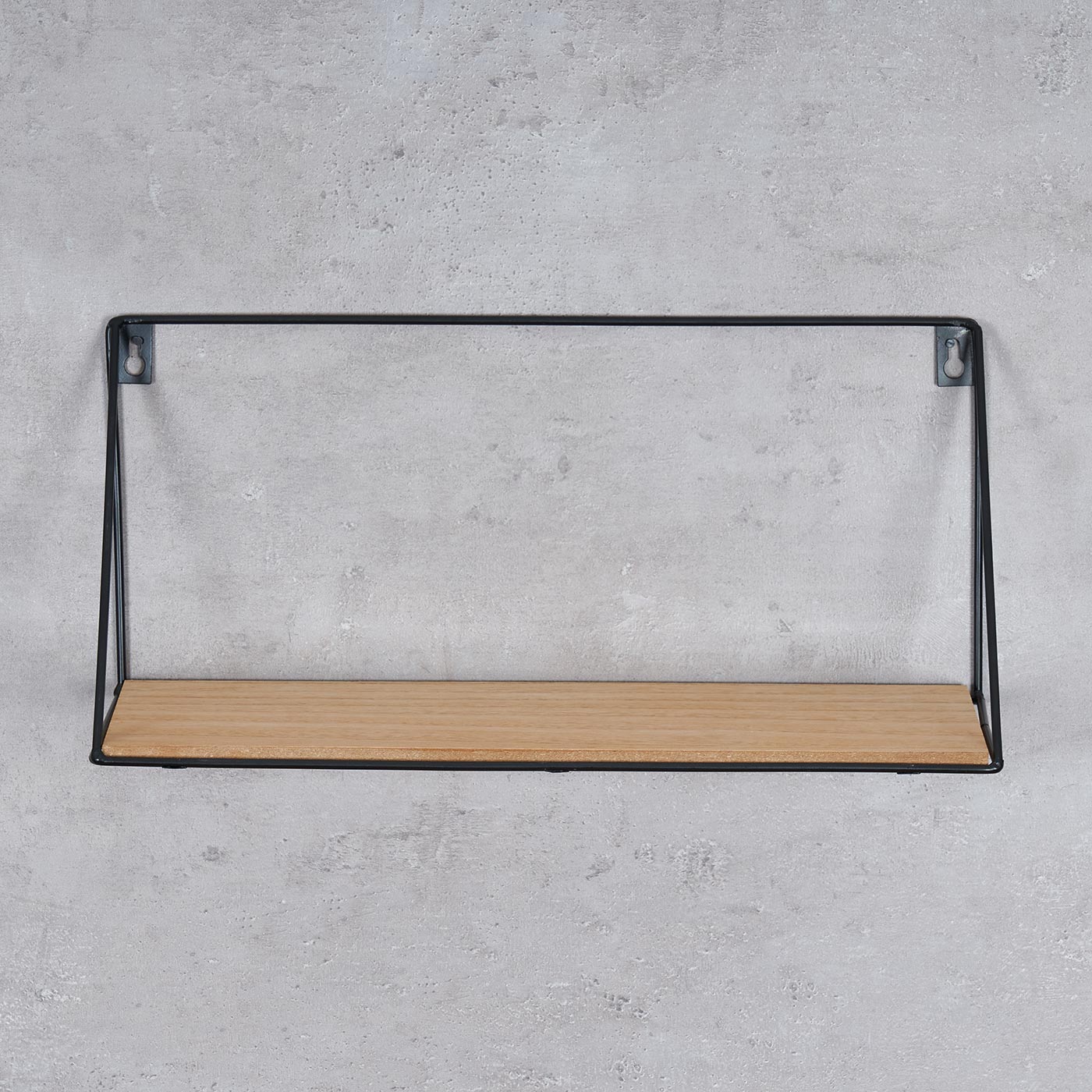 2er Set Wandregal Regal 40x17cm Metall Schwarz Holz MDF Natur Modern Industrie