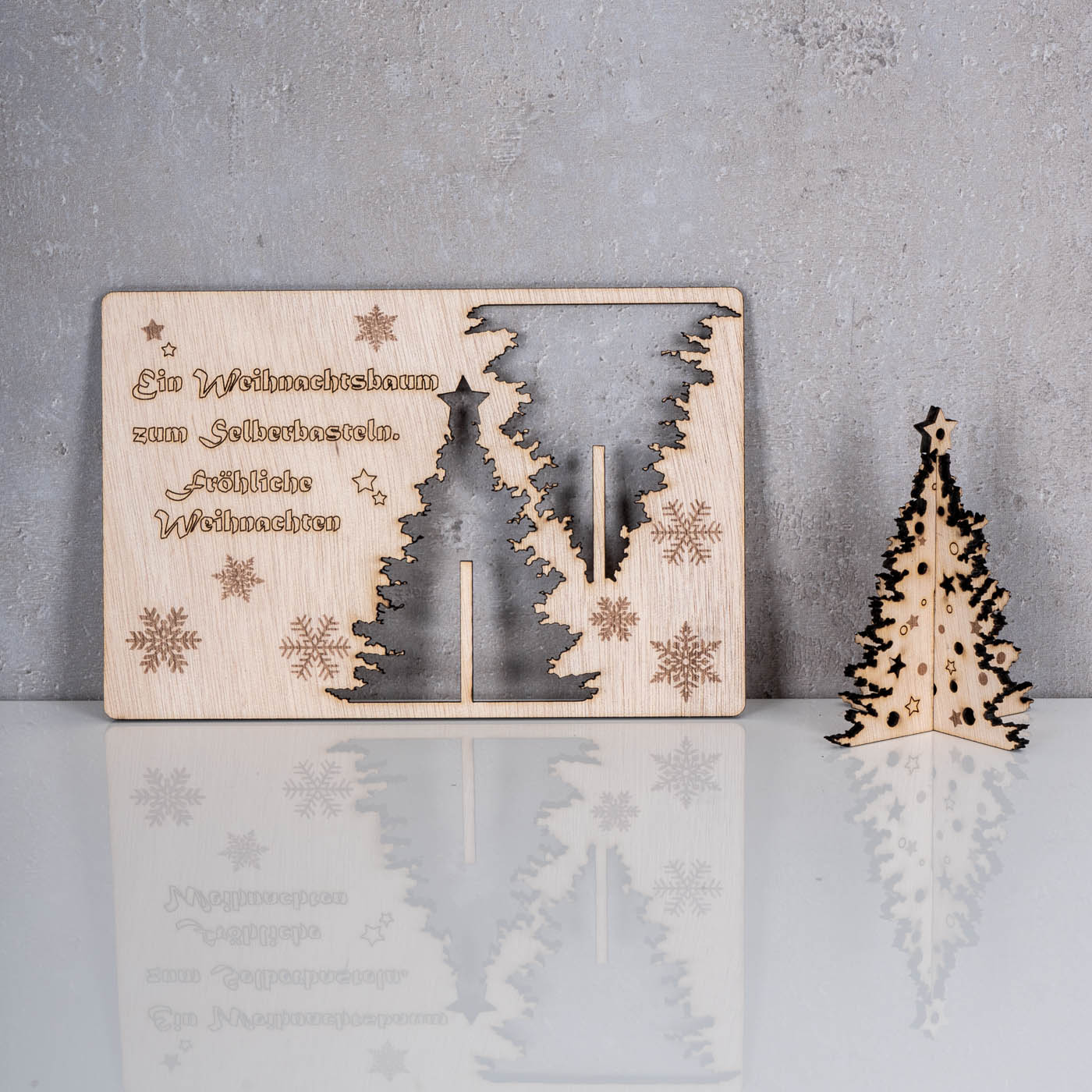 Weihnachtskarte DIY Birkenholz Weihnachtsbaum Weihnachten Holzkarte Aufsteller