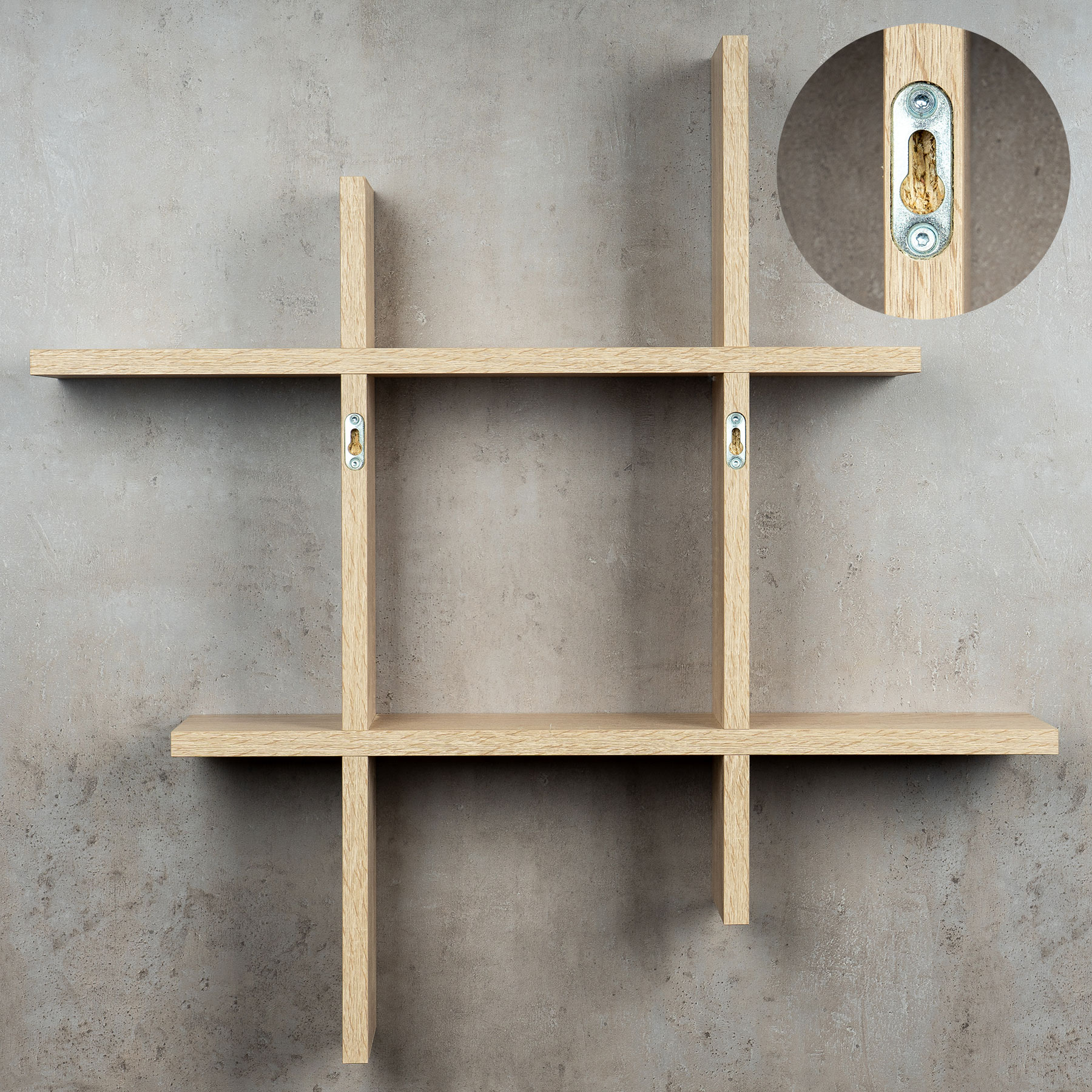 levandeo Hashtag Regal 75x75cm Wandregal Holz Sonoma Eiche Bücherregal Deko