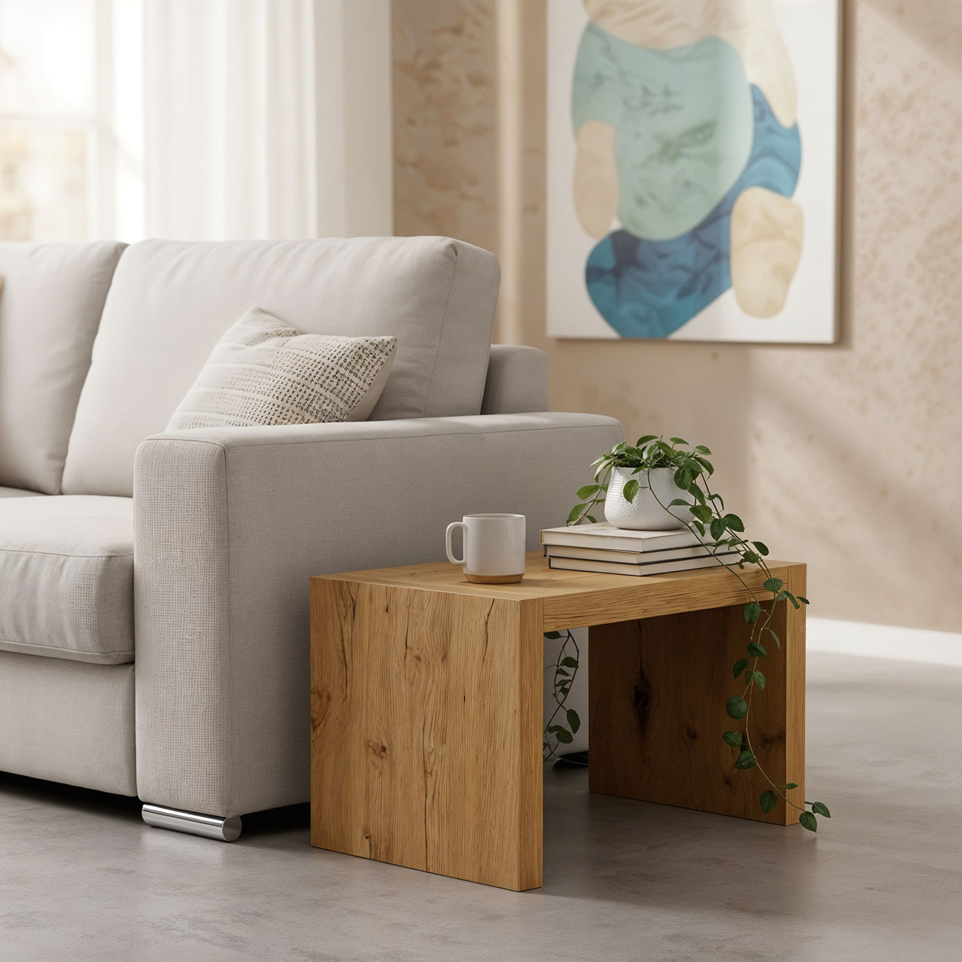 levandeo Couchtisch Coco Holz 32x32x50cm Wildeiche Tisch Beistelltisch Deko