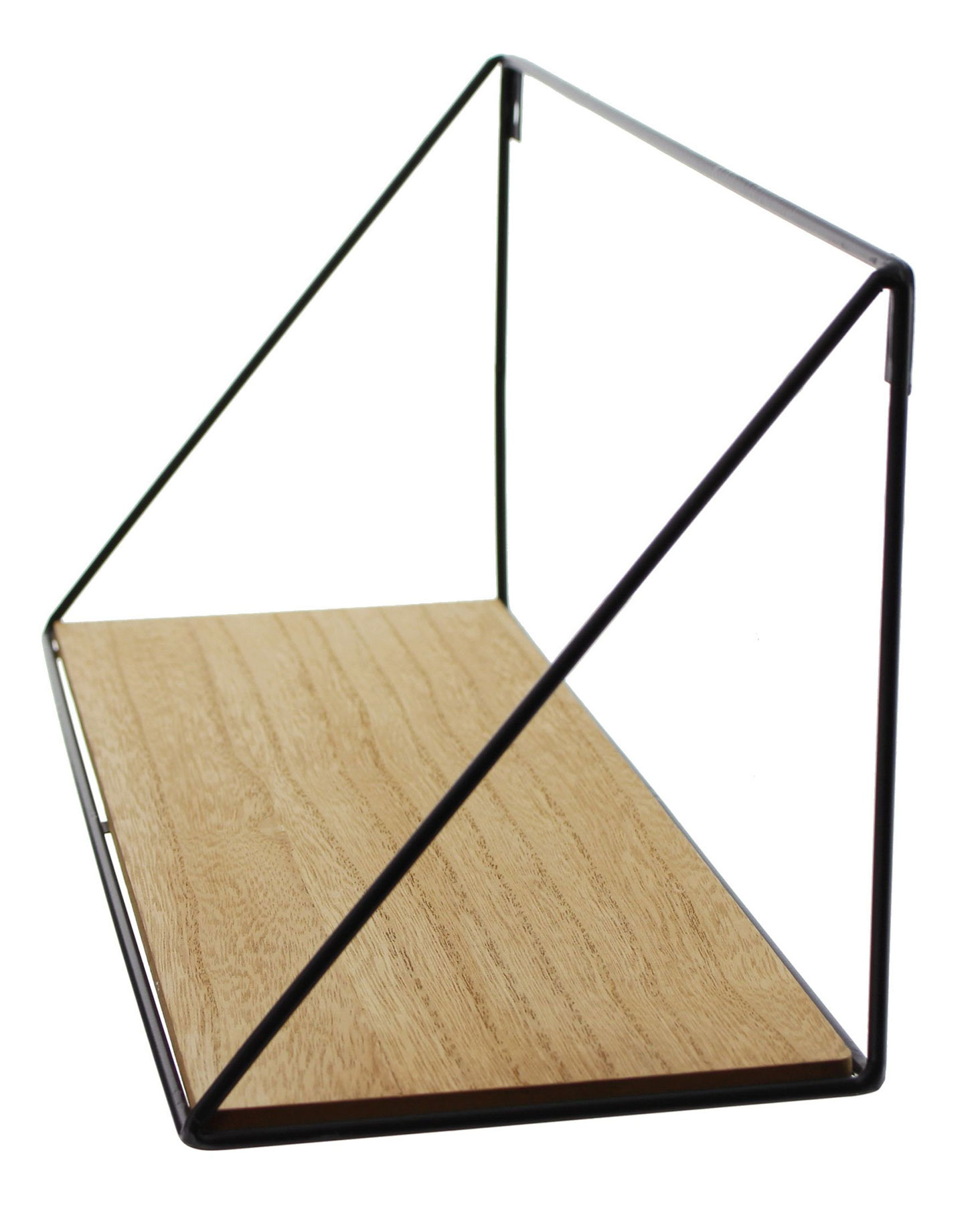 Wandregal Regal 40x17cm Schwarz Metall MDF Holz Natur Design Modern Industrie