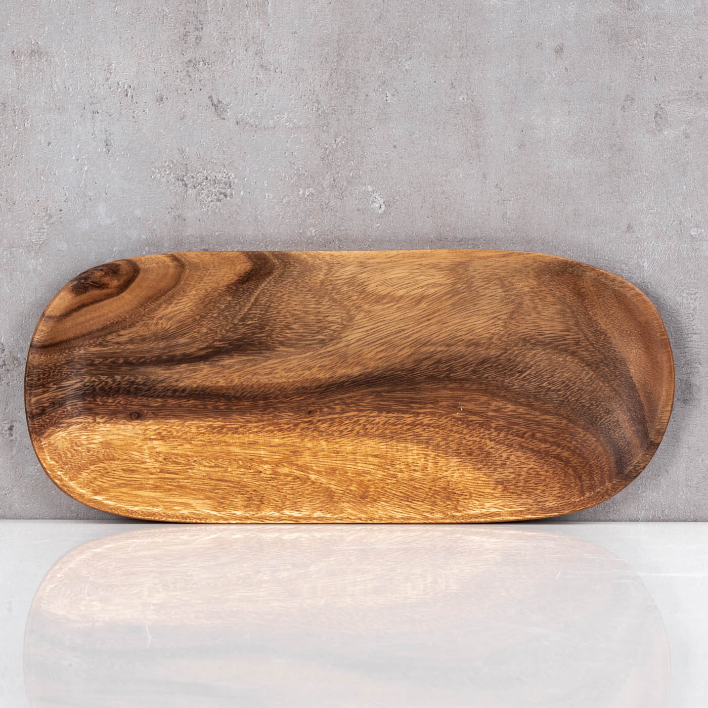 Holztablett Akazie 35x15cm Rechteckig Schale Obstschale Tablett Oval Holz Unikat