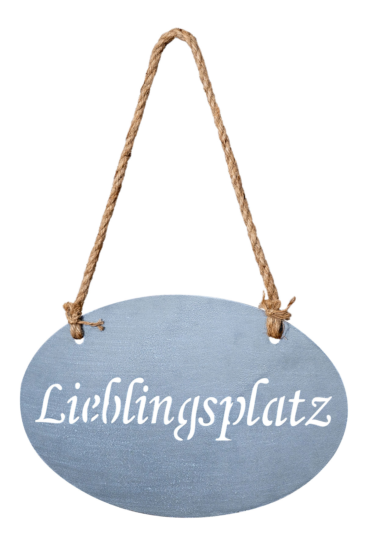 Lieblingsplatz Schild 30x18cm Garten-Deko Anhänger Türschild Beton Grau Wandbild