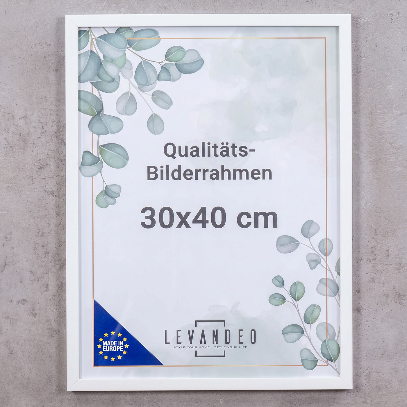 Bilderrahmen 30x40 Weiß MDF Holz Fotorahmen Posterrahmen Poster Kunstdrucke