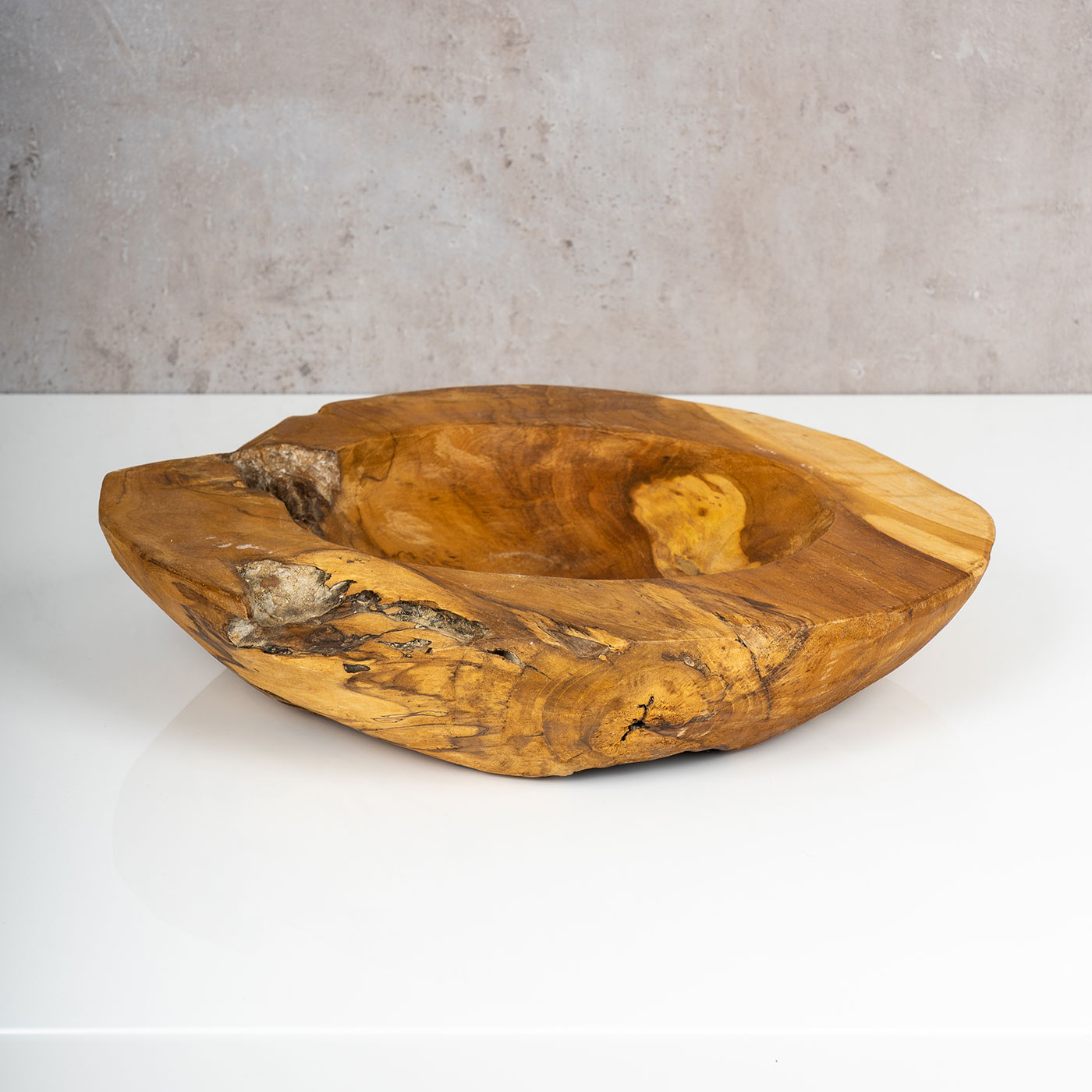 Schüssel Schale Teakholz 40cm Teak Massiv Holz Obstschale Holzschale Dekoschale