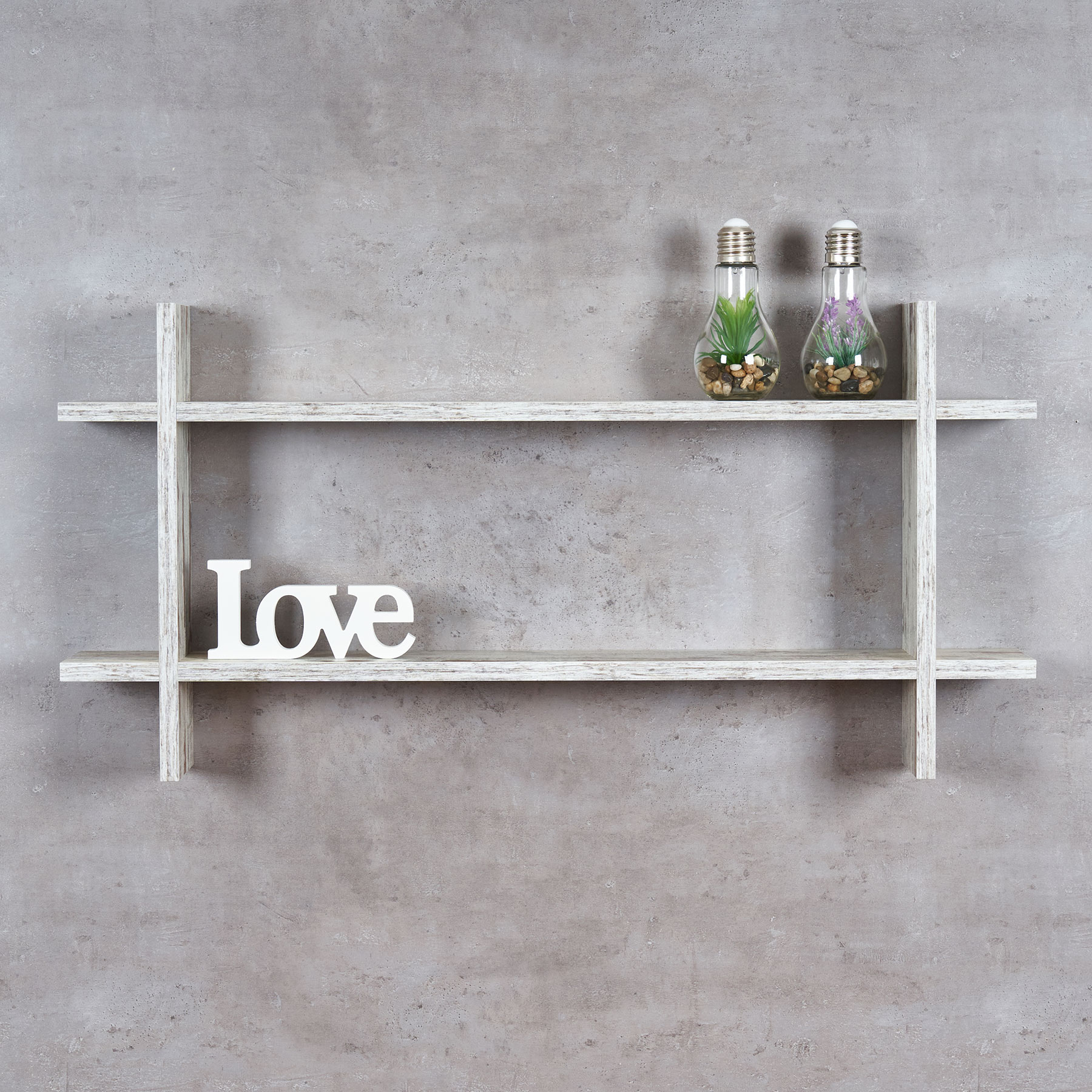 Regal BxH 98x48cm Holz Steckregal Shabby Chic Wandregal Bücherregal Vintage Deko