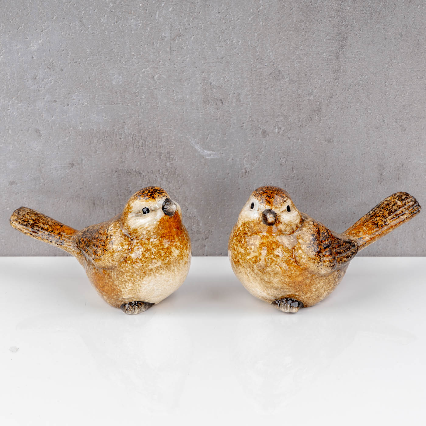 2er Set Vogelfigur Keramik Dekofigur Vogel Tischdeko Deko Aufsteller Skulptur