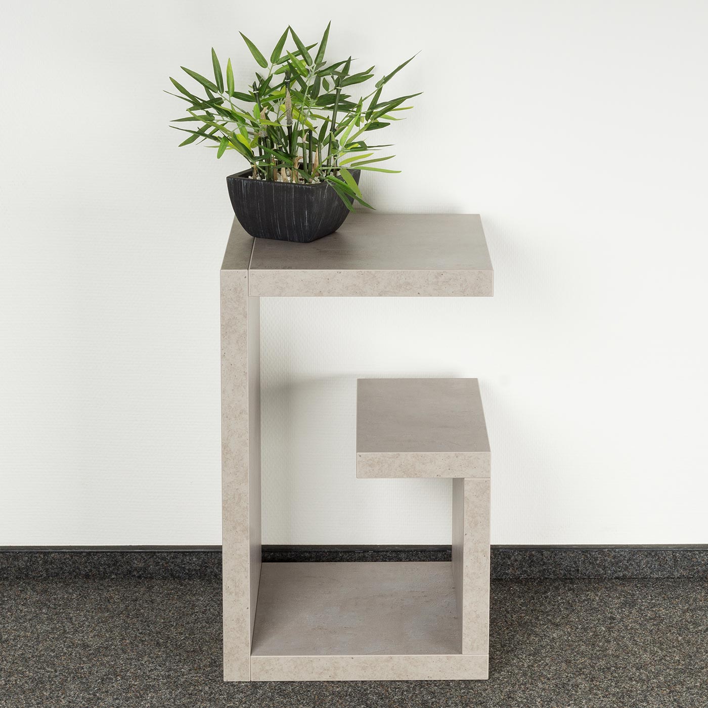 Couchtisch Gustav 59x36x37cm Betonoptik grau Beistelltisch verleimt