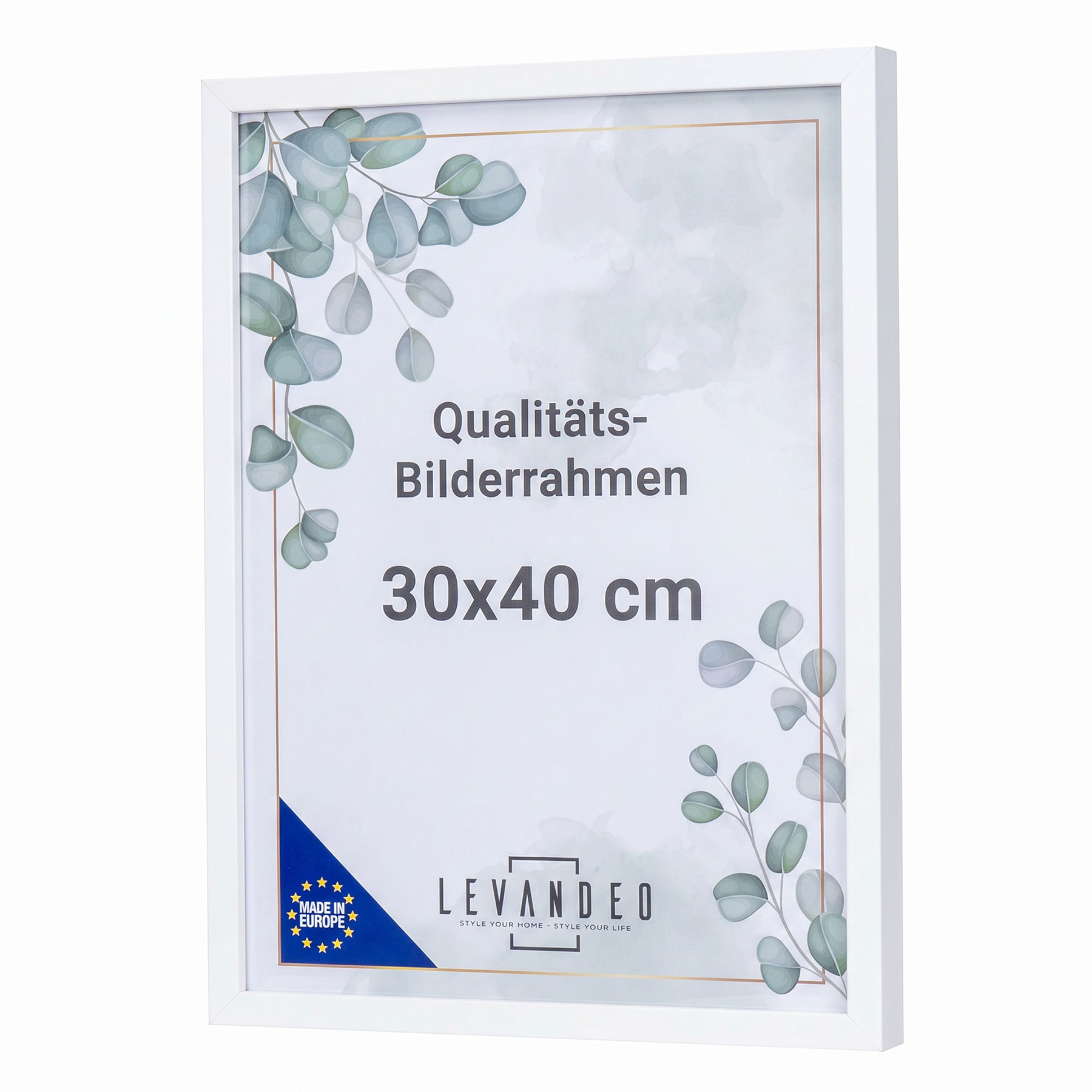 Bilderrahmen 30x40 Weiß MDF Holz Fotorahmen Posterrahmen Poster Kunstdrucke