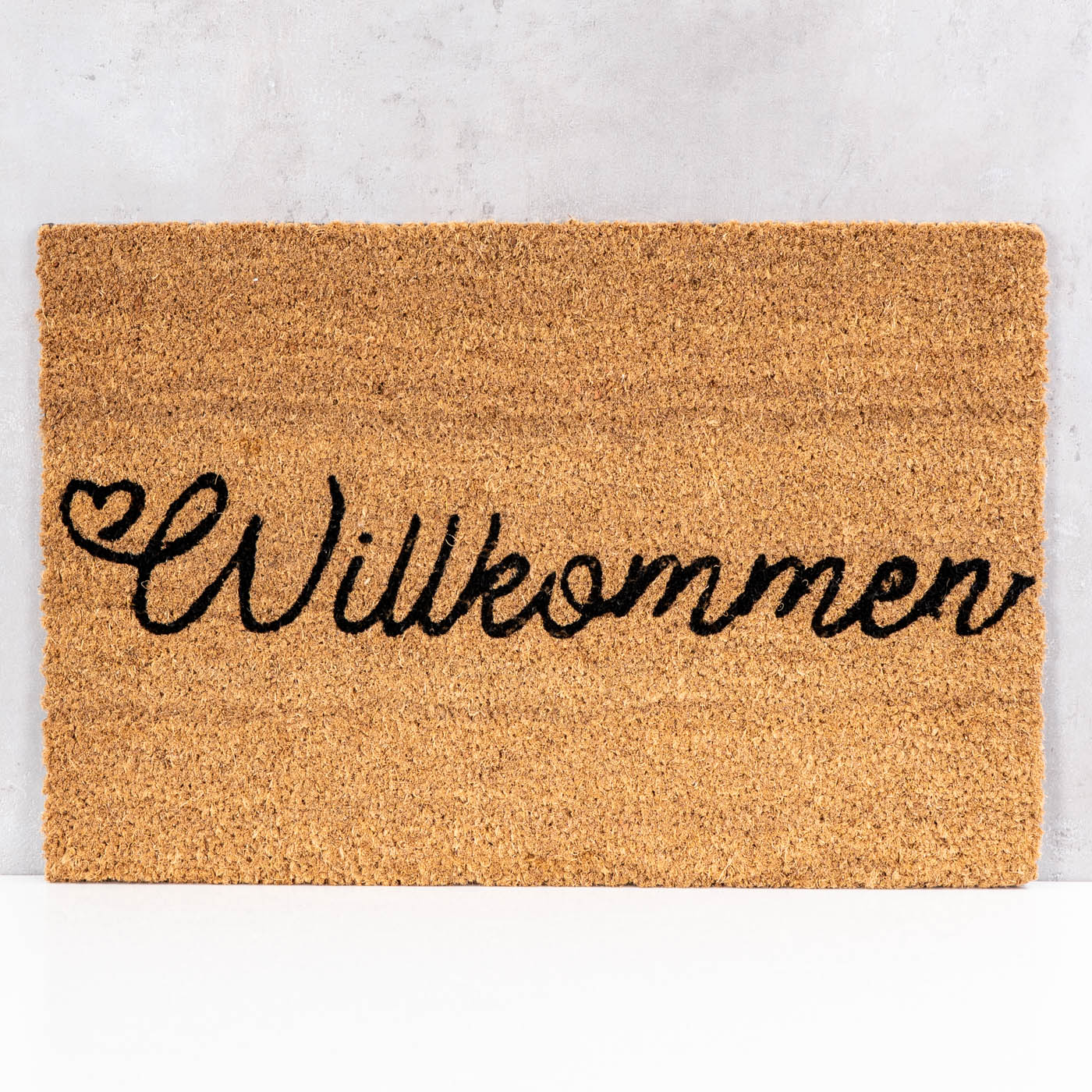 Willkommen Fußmatte 60x40cm Kokos Fußabtreter Kokosmatte Rutschfeste Türmatte