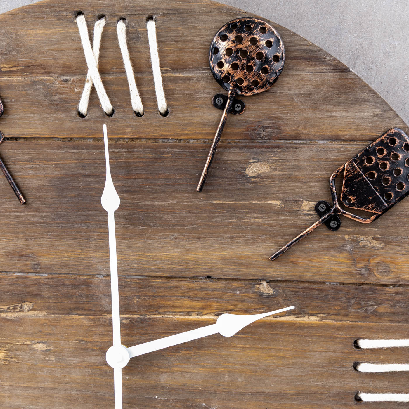 XXL Wanduhr Ø 50cm Holz Natur Braun Küchenuhr Rustikal Shabby Chic Vintage Uhr