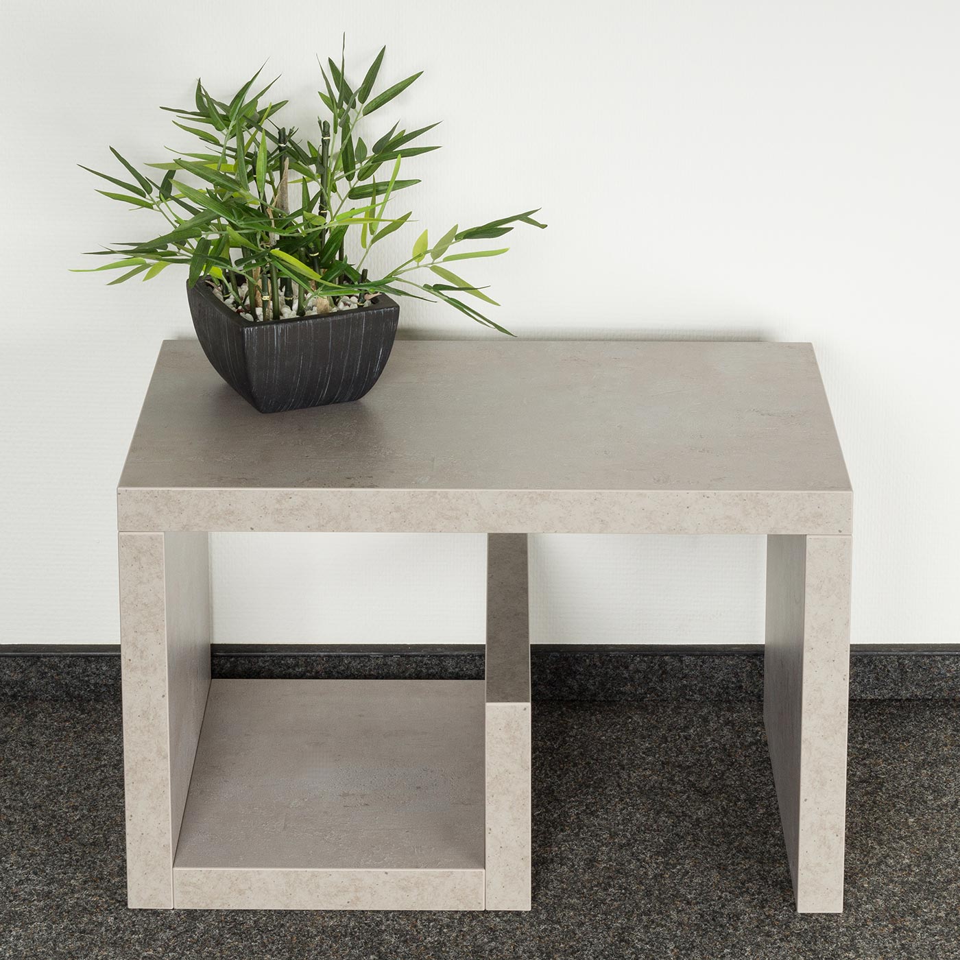 Couchtisch Gustav 59x36x37cm Betonoptik grau Beistelltisch verleimt
