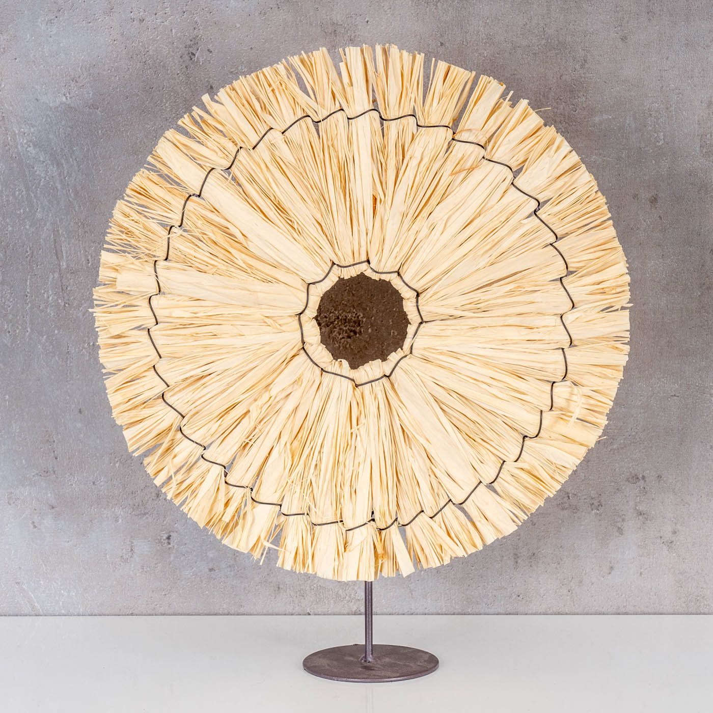 Boho Tischdeko Sonne H36cm Deko Aufsteller Bast Naturdeko Dekoration Stroh