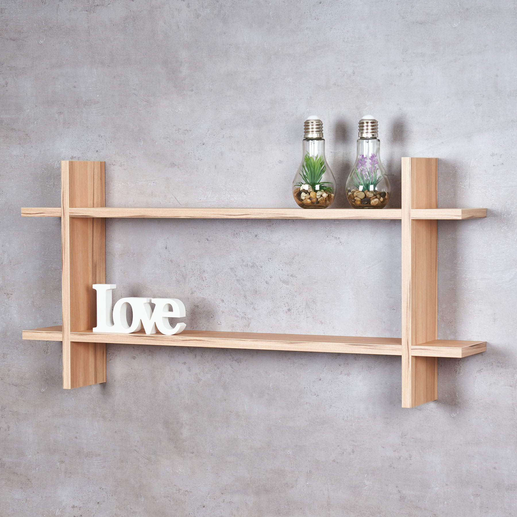 Regal BxH 98x48cm Holz Steckregal Kernbuche Wandregal Bücherregal Ablage Deko