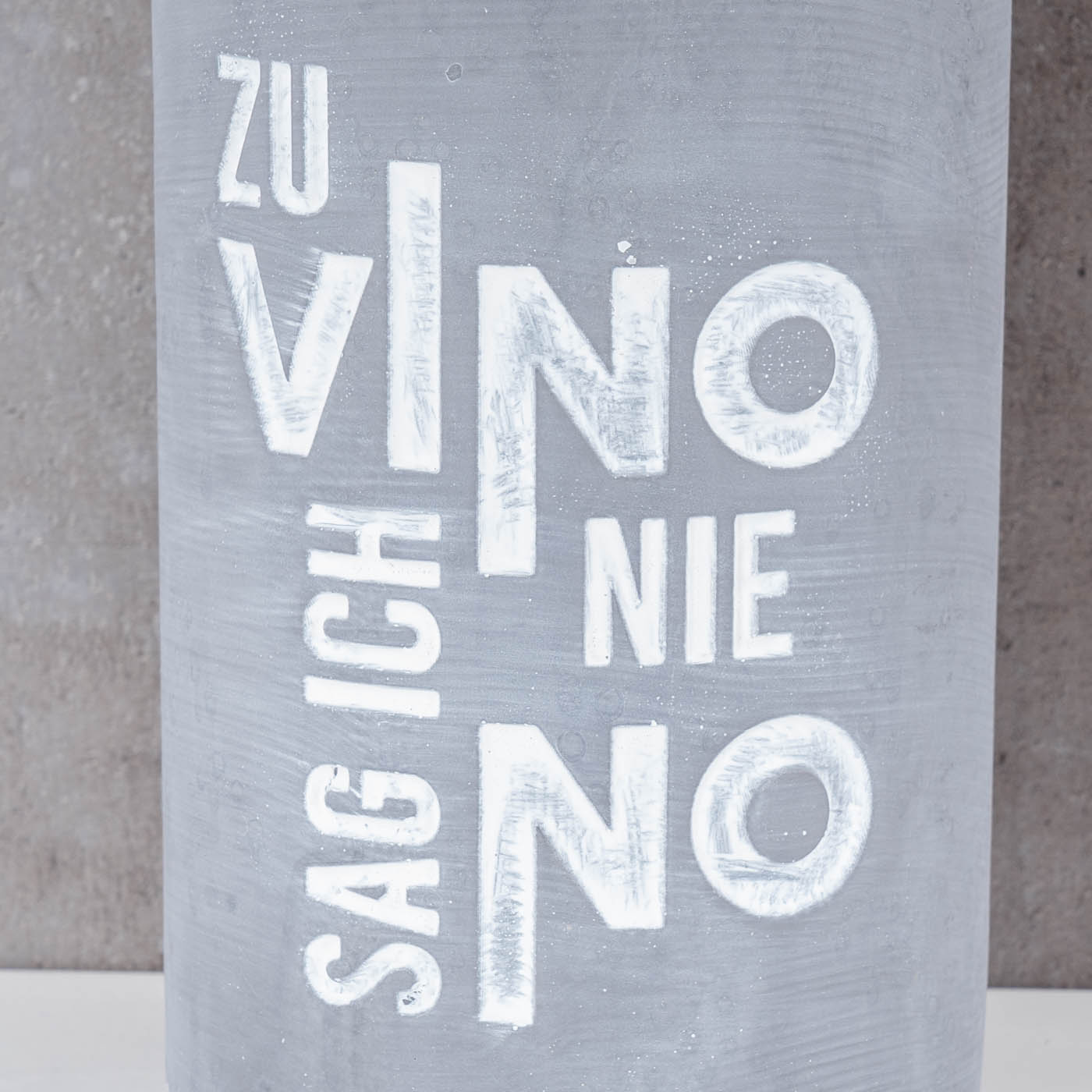 Flaschenkühler Beton Grau H21cm Weinkühler Spruch Zu Vino Sektkühler Tischdeko