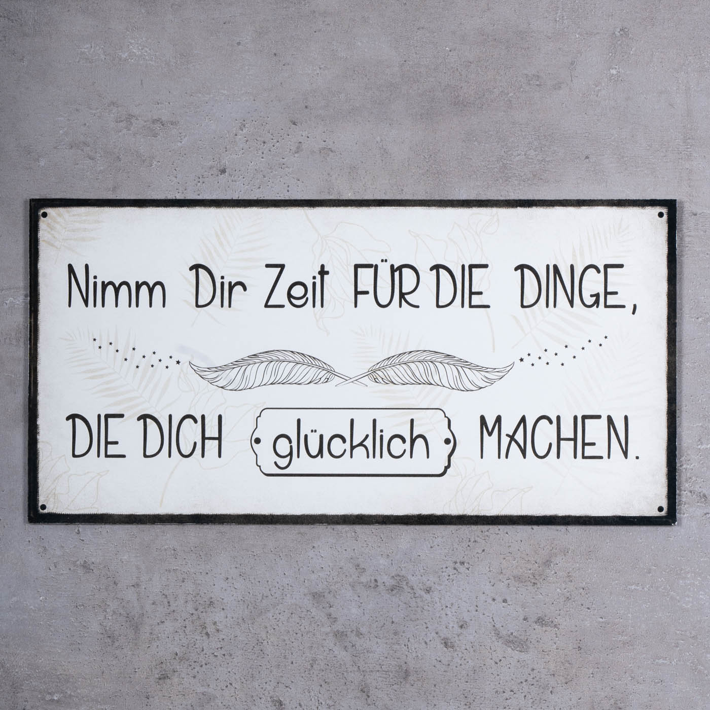 Wandbild 40x20cm Nimm dir Zeit Glück Spruch Deko Wandschild Freunde Bild Deko