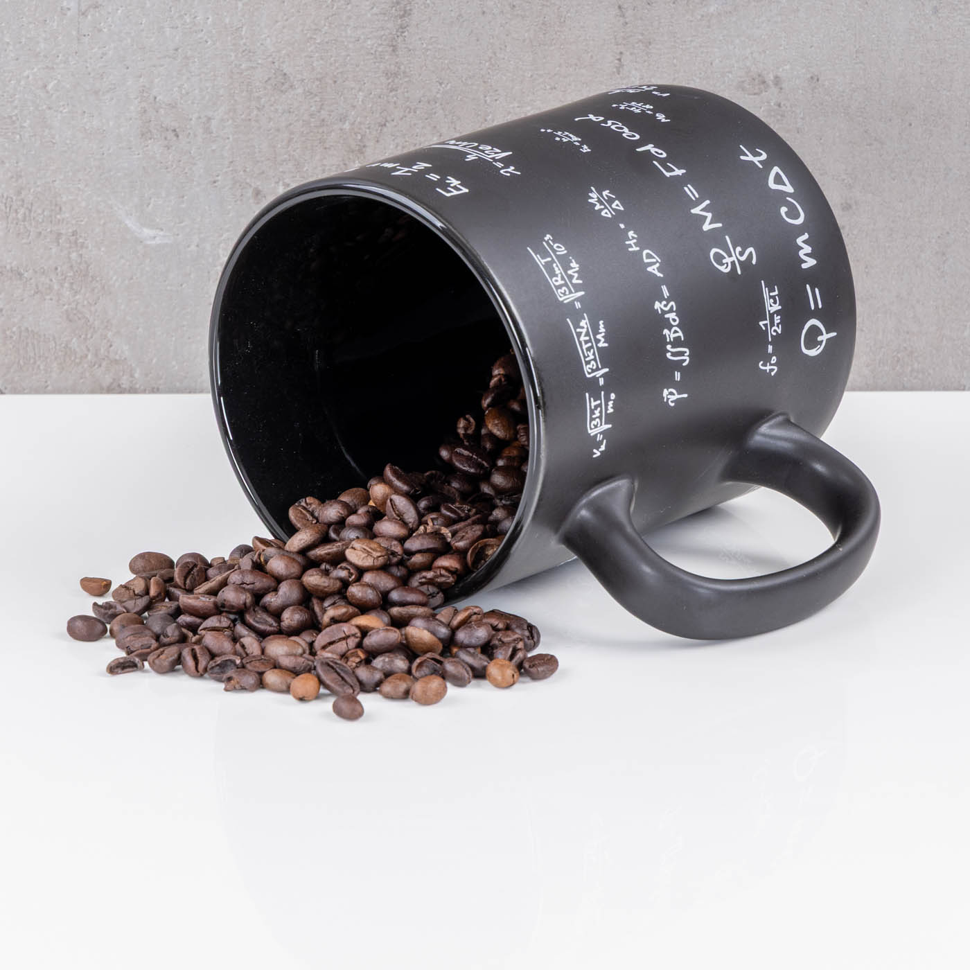 XXL Tasse 850ml Jumbotasse Steingut Schwarz Mathematik Kaffeetasse Kaffeebecher