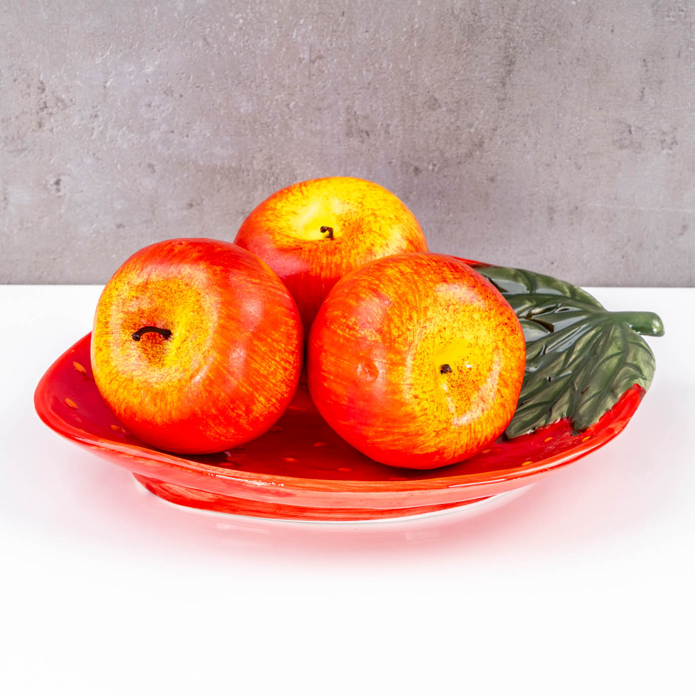 Teller Erdbeere Keramik 26cm Erdbeerschale Sommer Obst Dekoschale Tischdeko