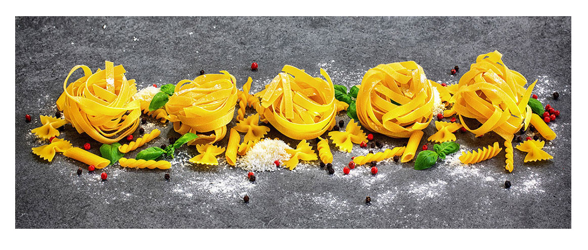 Wandbild 80x30cm Aluminium Dibond Pasta Nudeln Küche Deko Wanddeko Italien