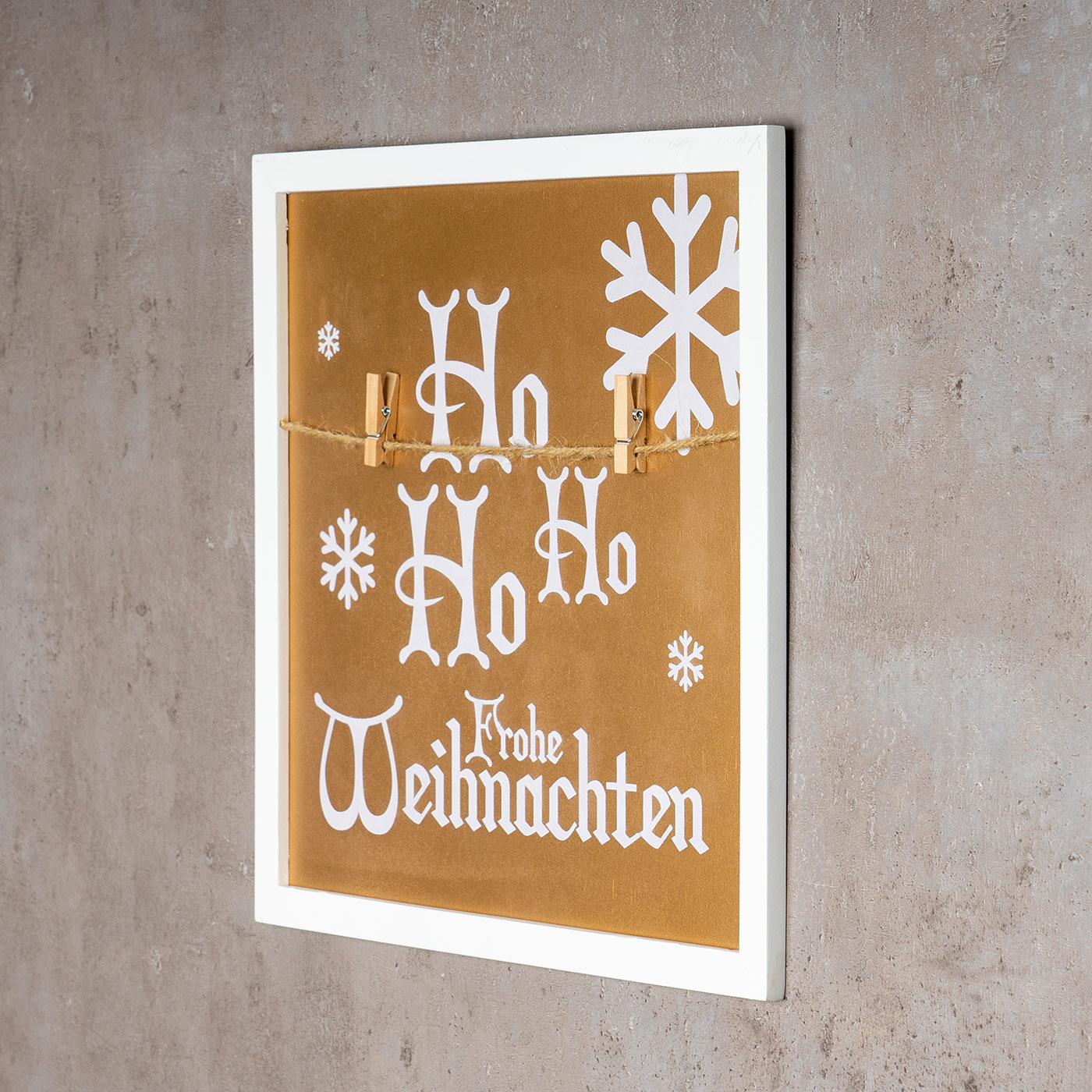 3er Set Wandbilder Je 30x30cm Weiß Gold Holz Weihnachten Sprüche Memoboard Deko