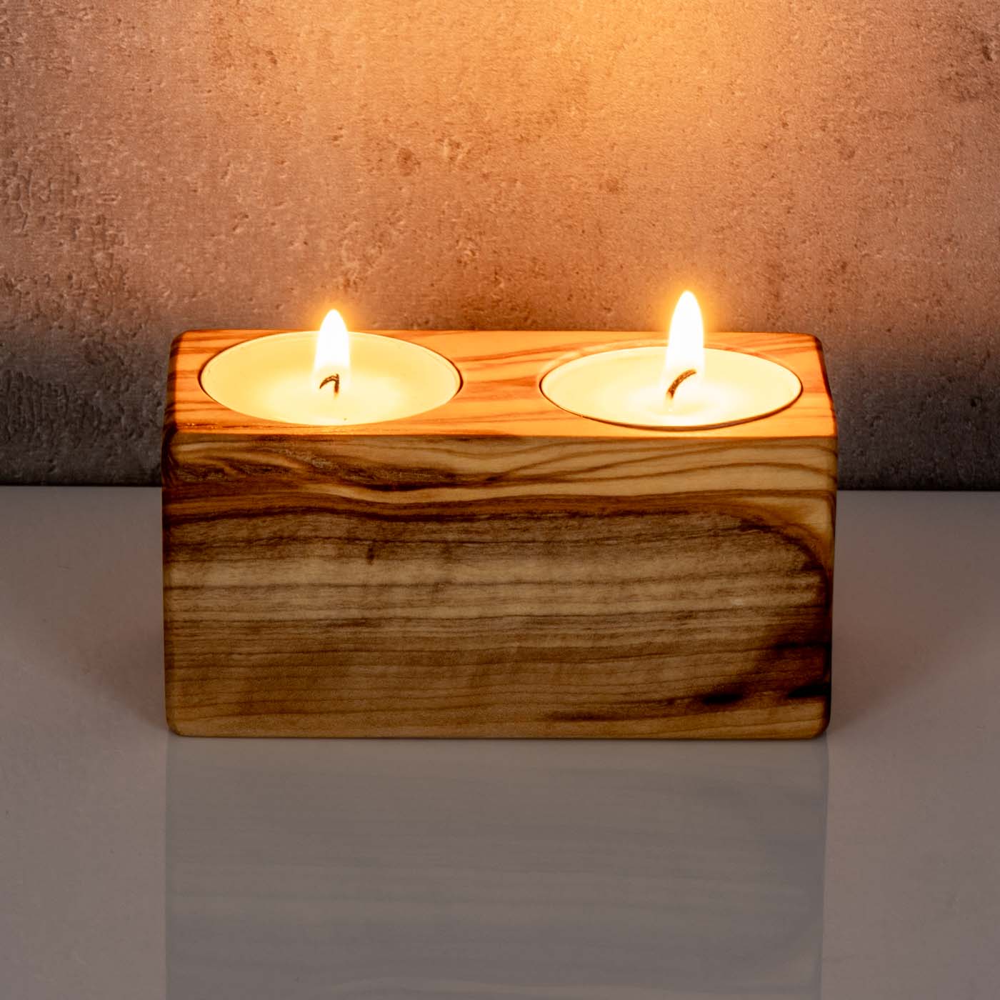 Teelichthalter Olivenholz ca.10cm Holz Natur Unikat Kerzenhalter Kerze Tischdeko