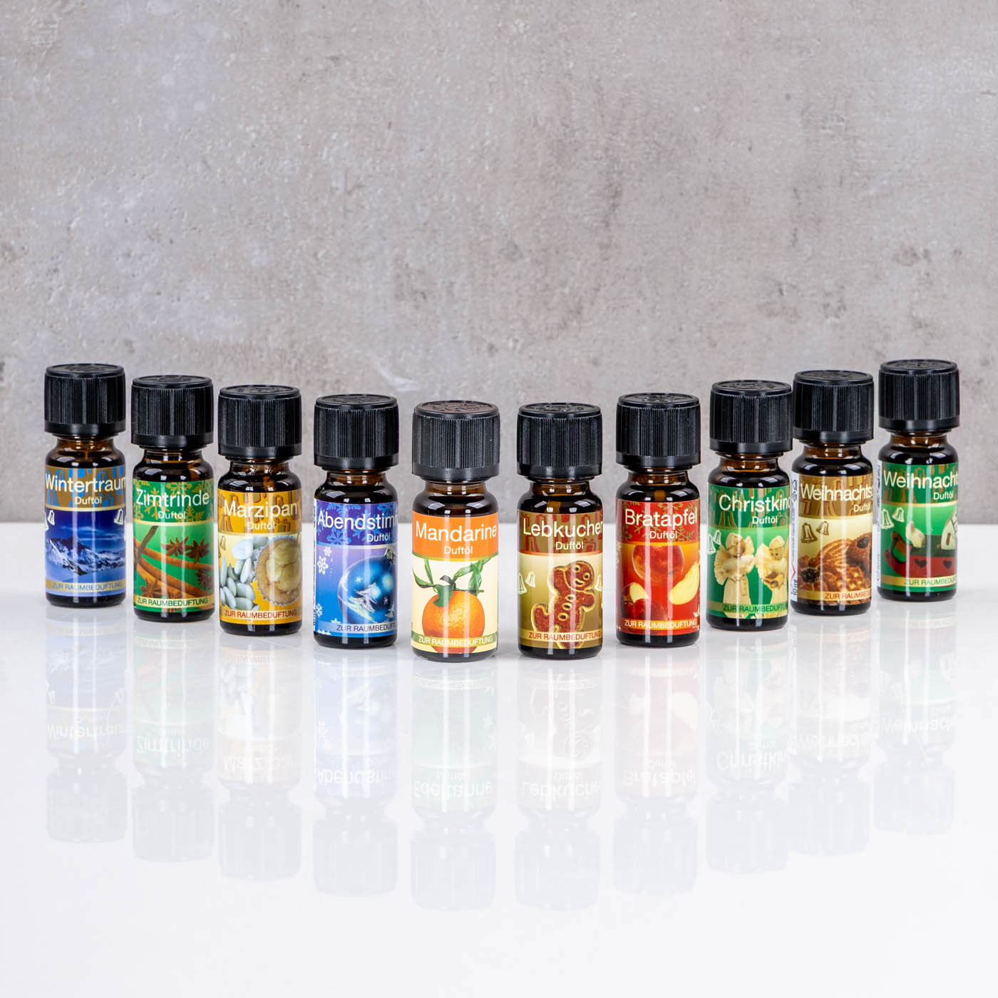 10er Set Weihnachtsduft Duftöle je 10ml für Duftlampen Raumduft Lufterfrischer