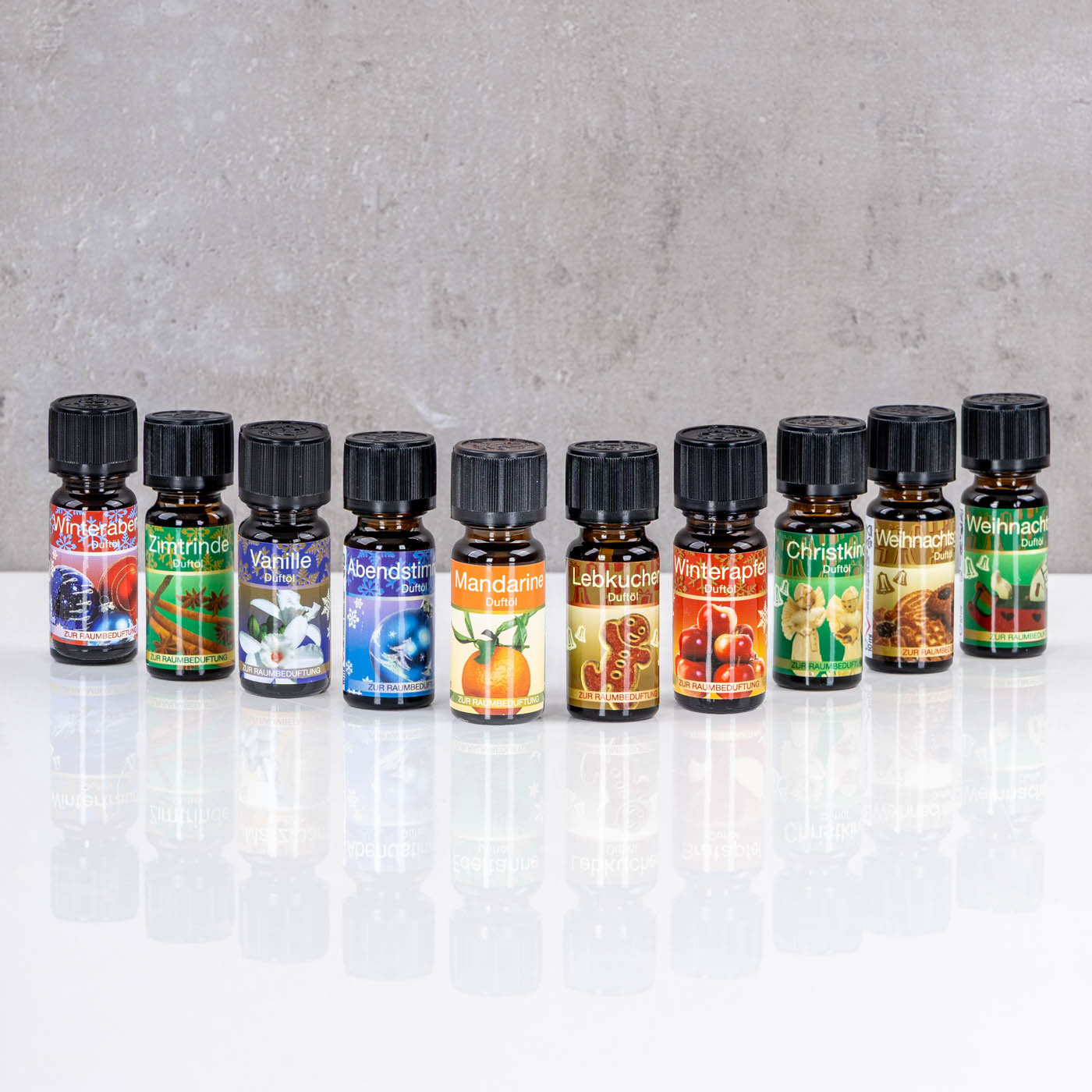 10er Set Weihnachtsduft Duftöle je 10ml für Duftlampen Raumduft Lufterfrischer