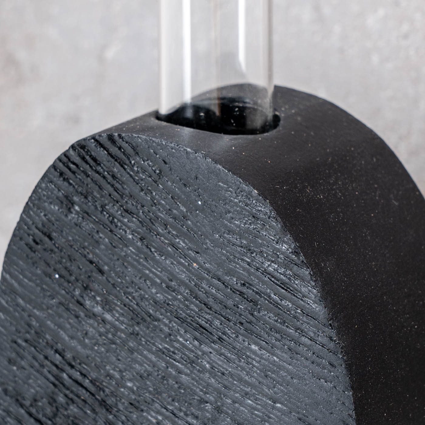 Vase Herz Reagenzglas H13cm Mangoholz Schwarz Glas Tischdeko Wohnzimmer Deko